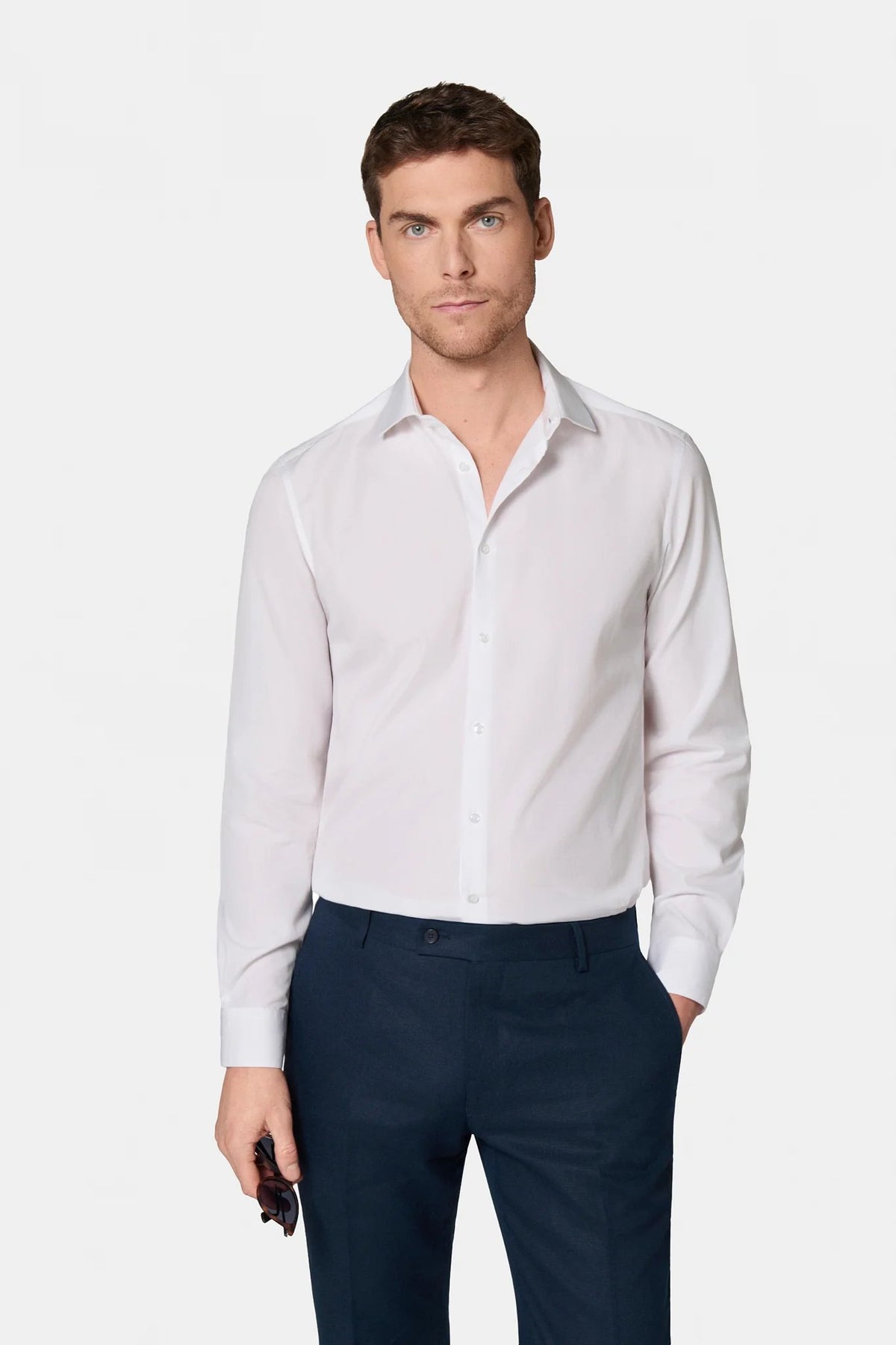 Chemise en twill de coton sans repassage comfort fit Jerem, col classique, coupe droite