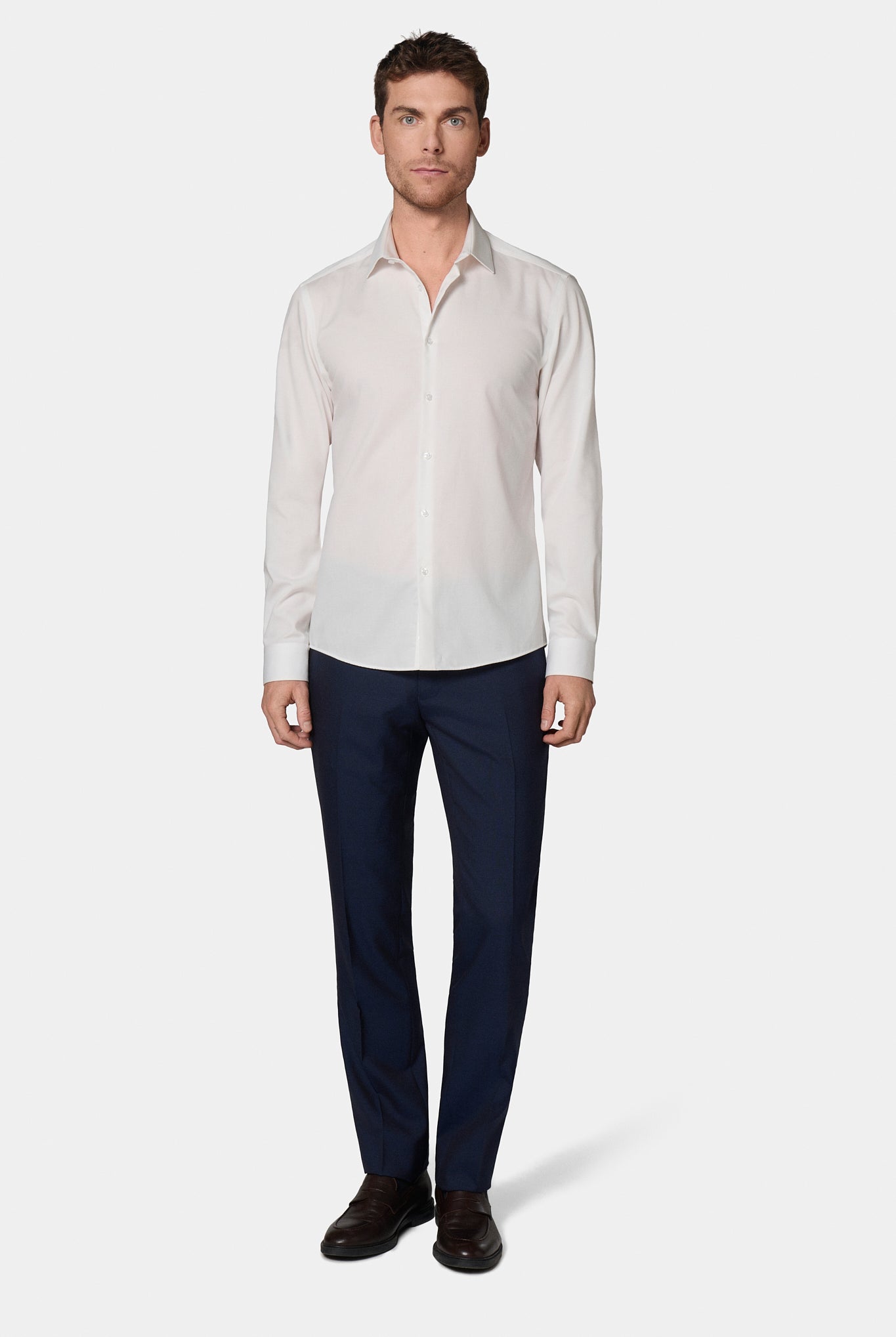 Chemise en twill de coton sans repassage comfort fit Jerem, coupe droite, sans repassage