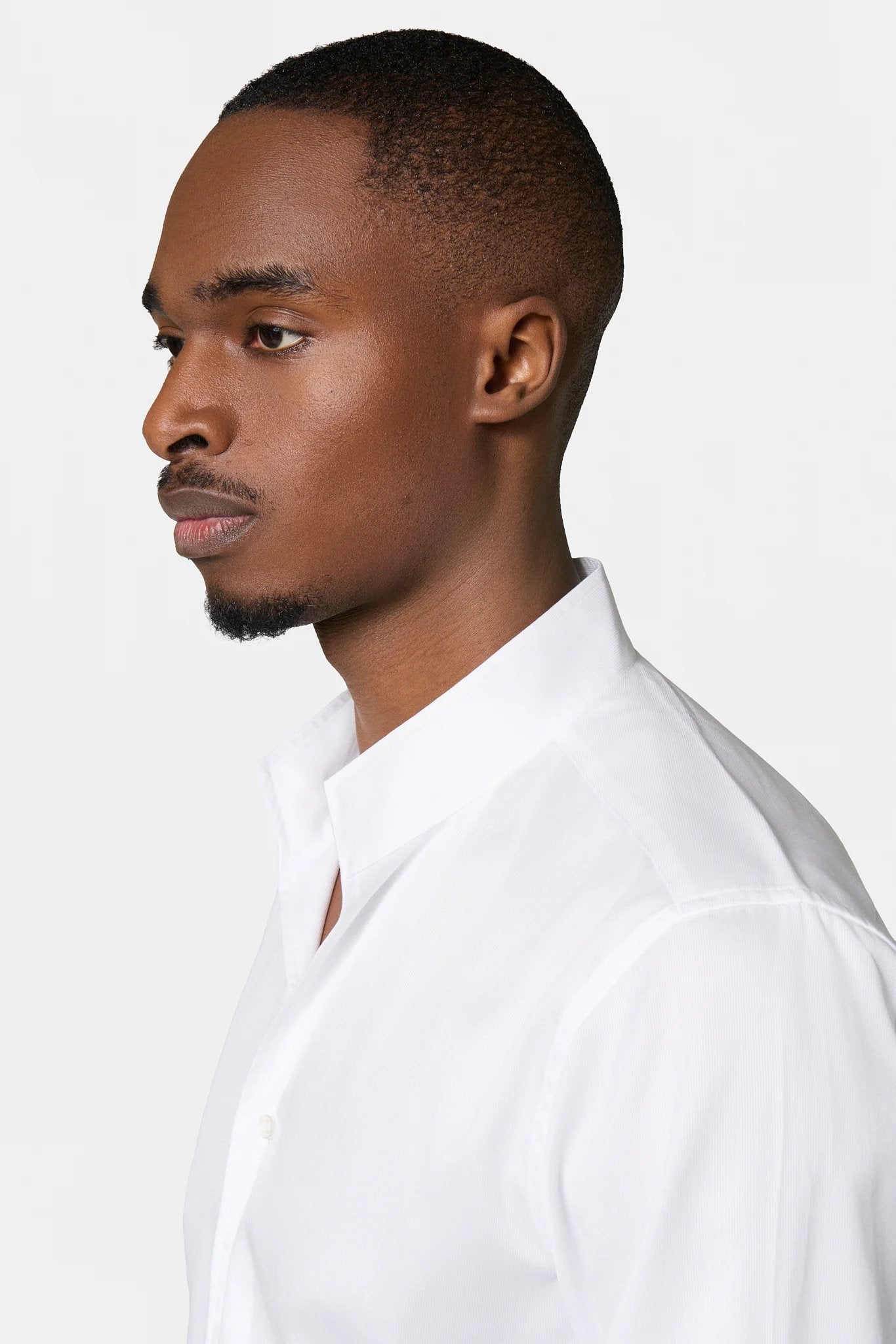 Chemise texturée col montant ouvert Jerem, coupe ajustée, coloris écru