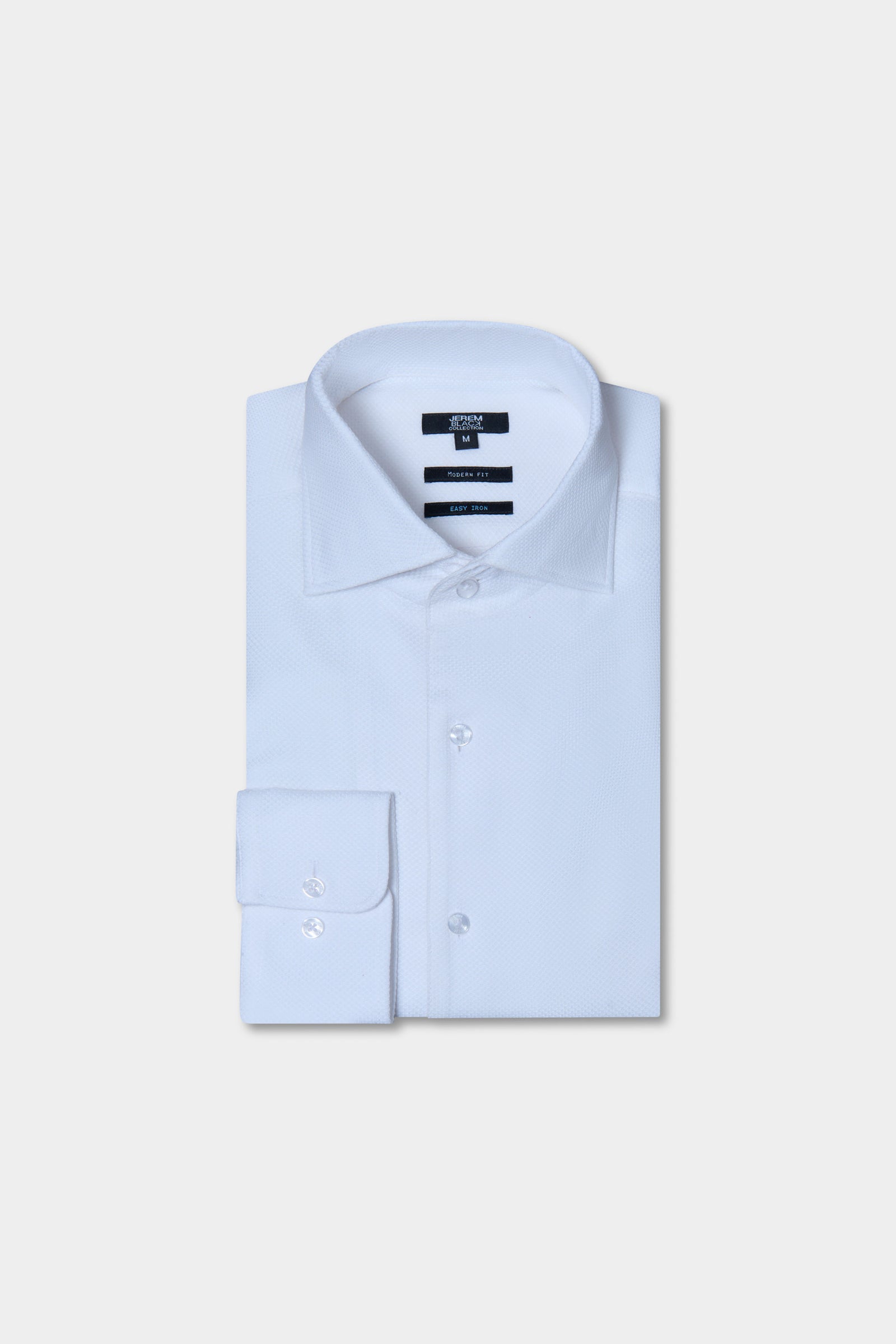 Chemise texturée en coton repassage facile droite Jerem, col classique, coupe droite
