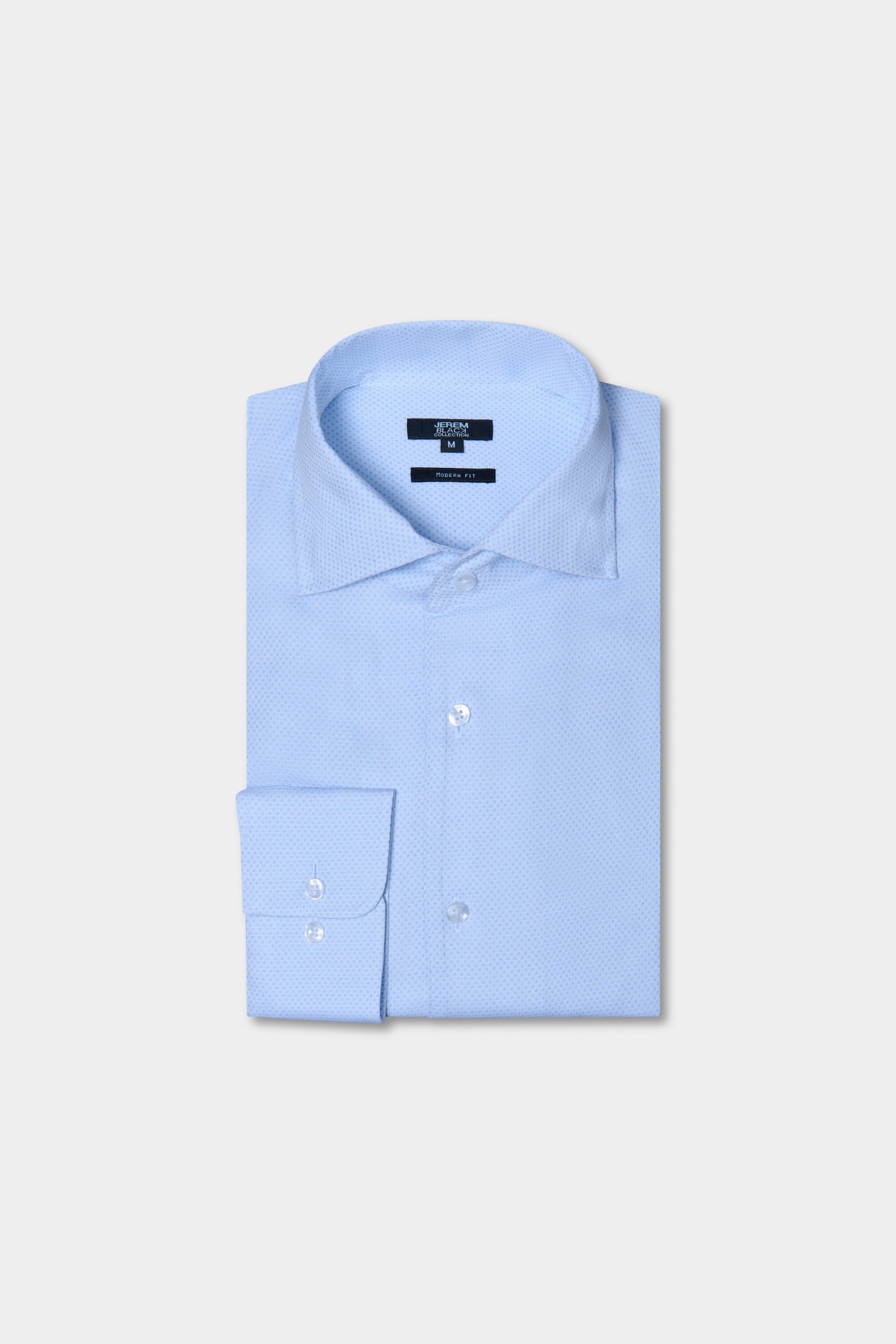Chemise texturée en coton coupe droite col classique Jerem, col classique, coupe droite