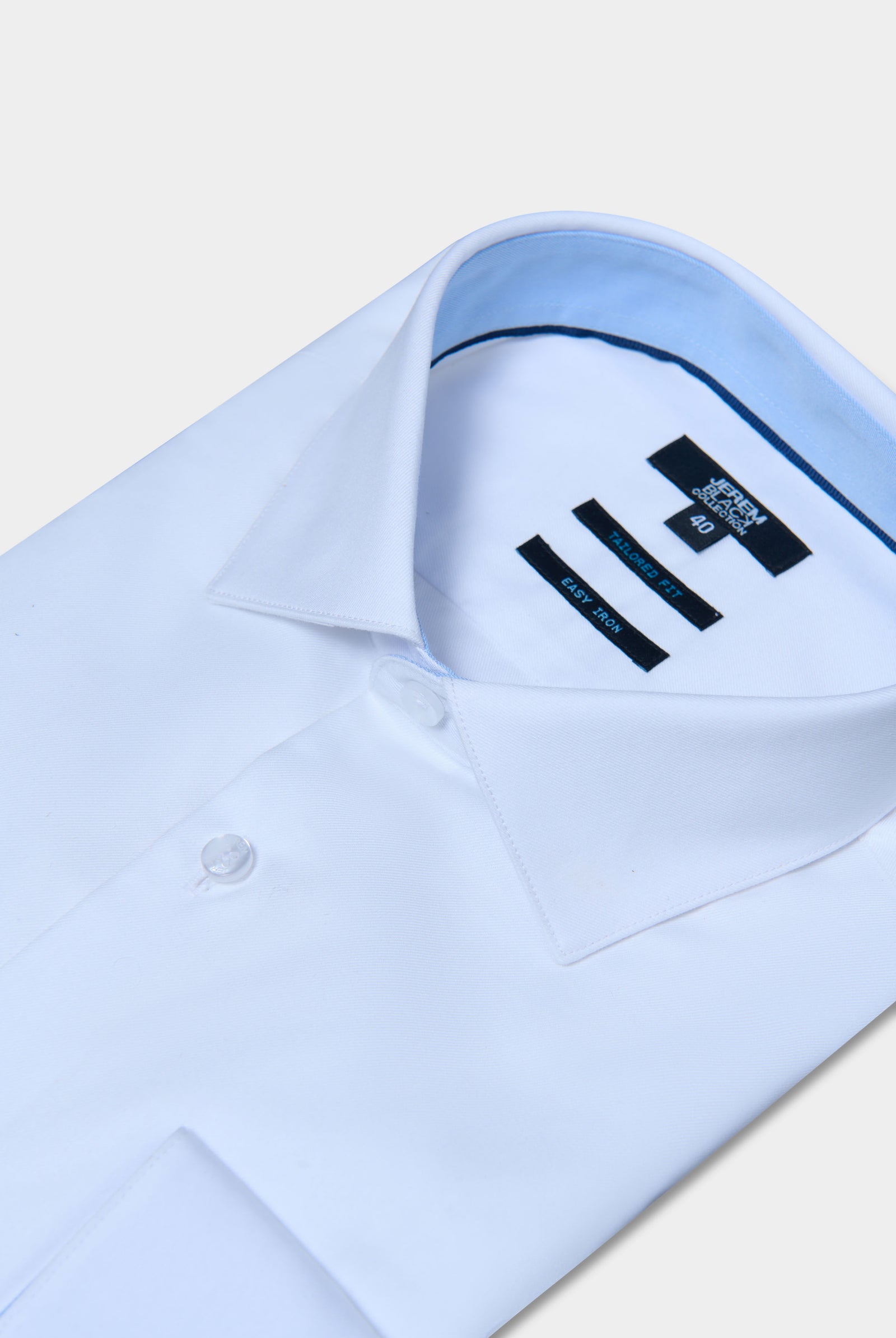 Chemise en twill de coton repassage facile coupe ajustée Jerem, repassage facile, col semi-italien