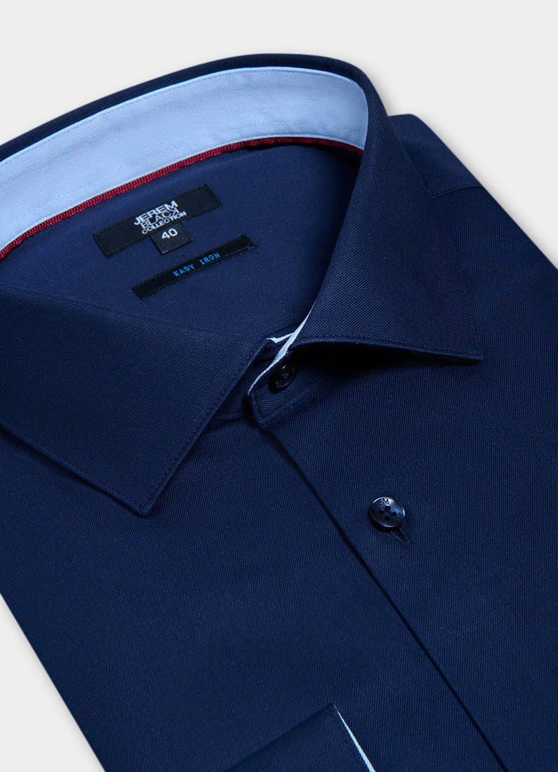 Shirt, easy-iron cotton twill, slim fit, Jerem, semi-cutaway collar – view 12