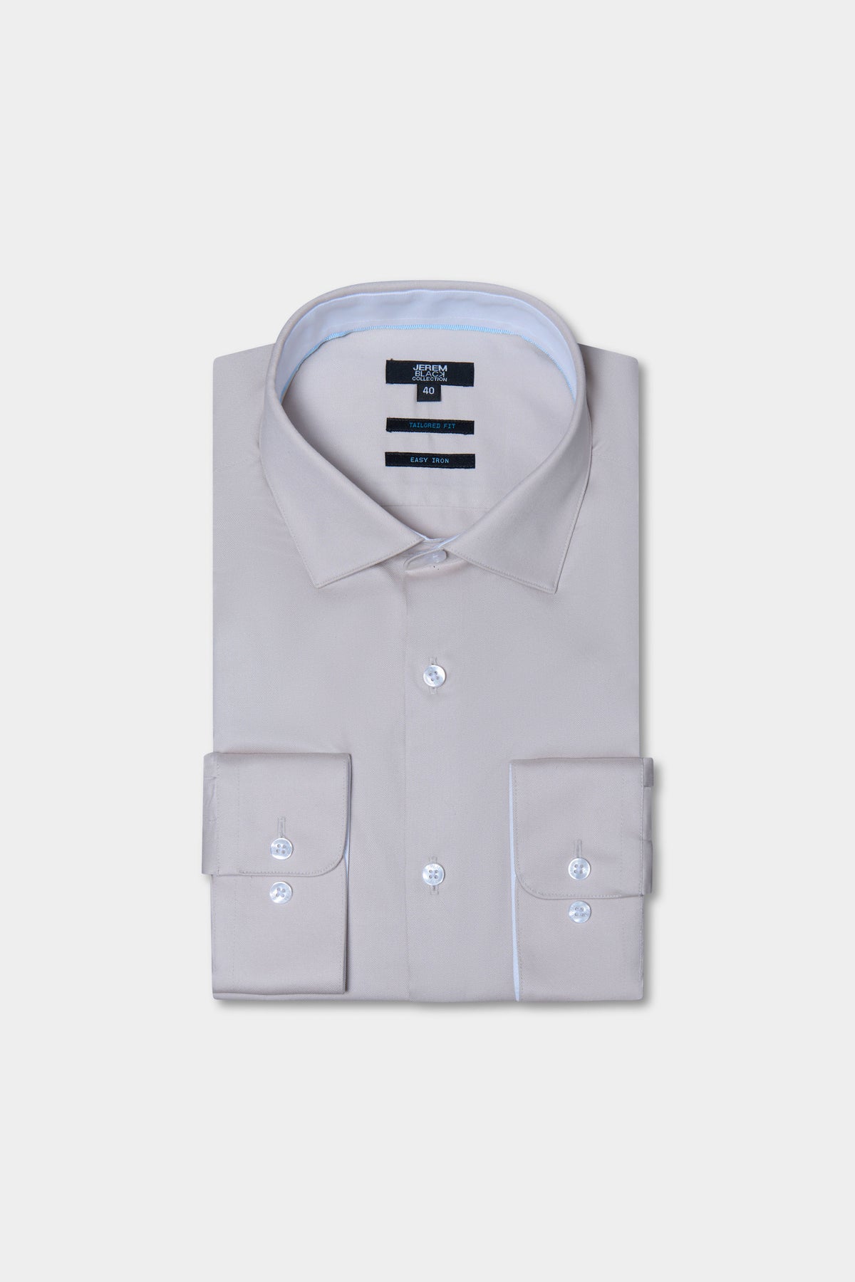 Jerem slim-fit easy-iron cotton twill shirt, semi-cutaway collar