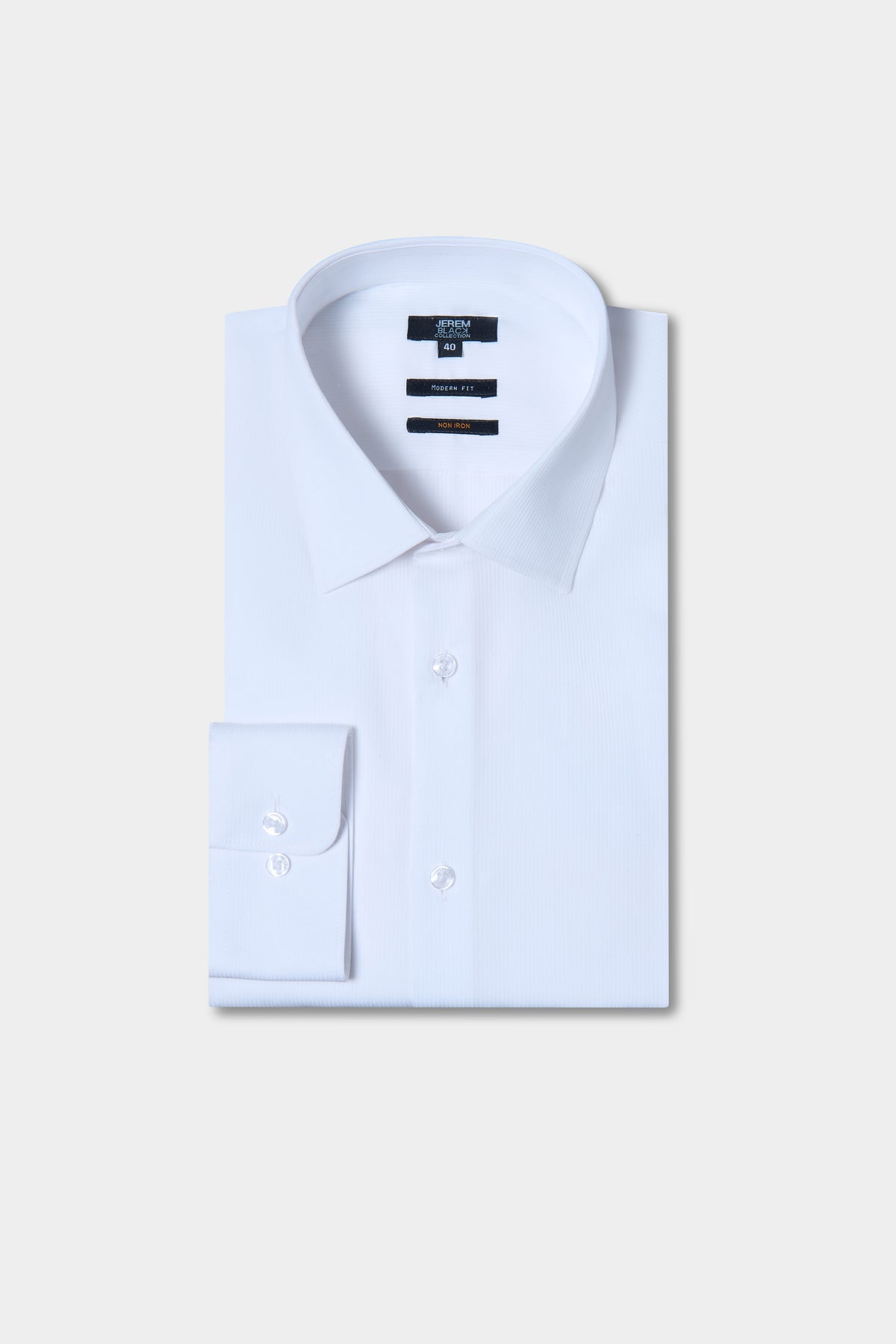 Slim-fit easy-iron shirt in cotton twill