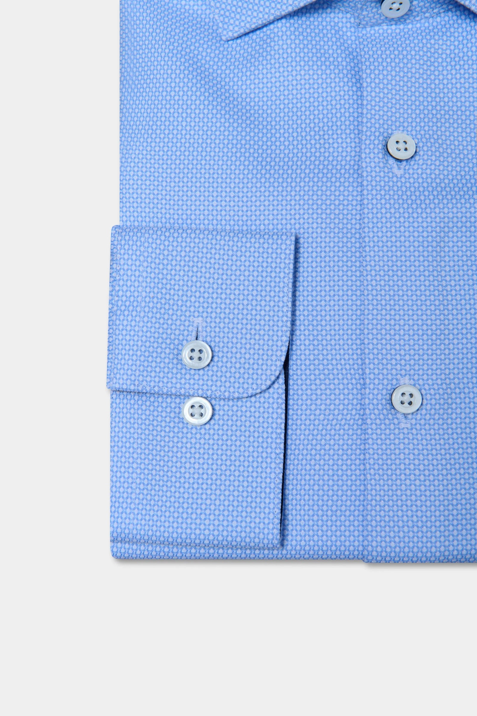 Coton repassage facile coupe ajustée — Chemise texturée Jerem, repassage facile, col semi-italien