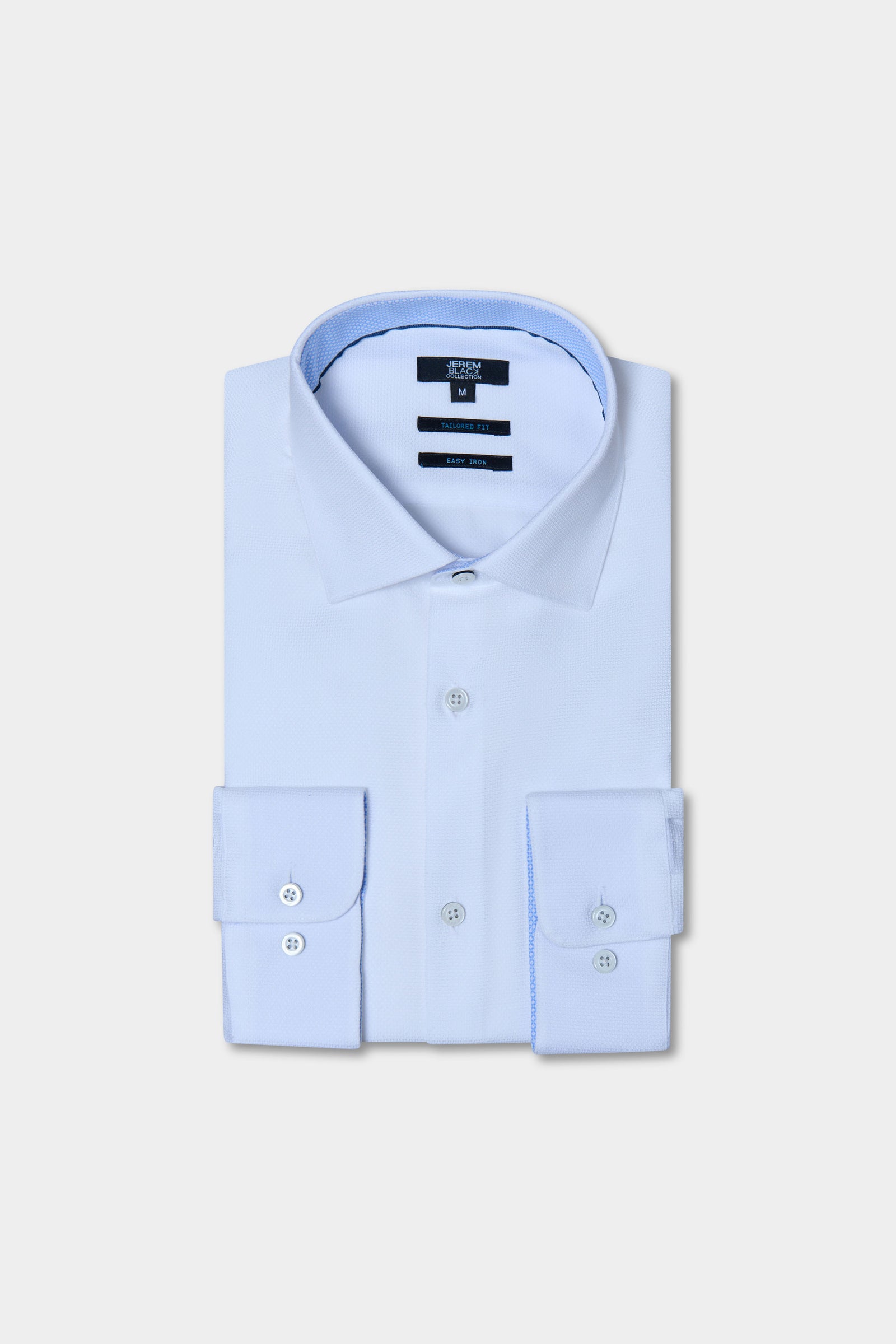 Chemise texturée en coton repassage facile Jerem, col semi-italien, coupe ajustée, repassage facile