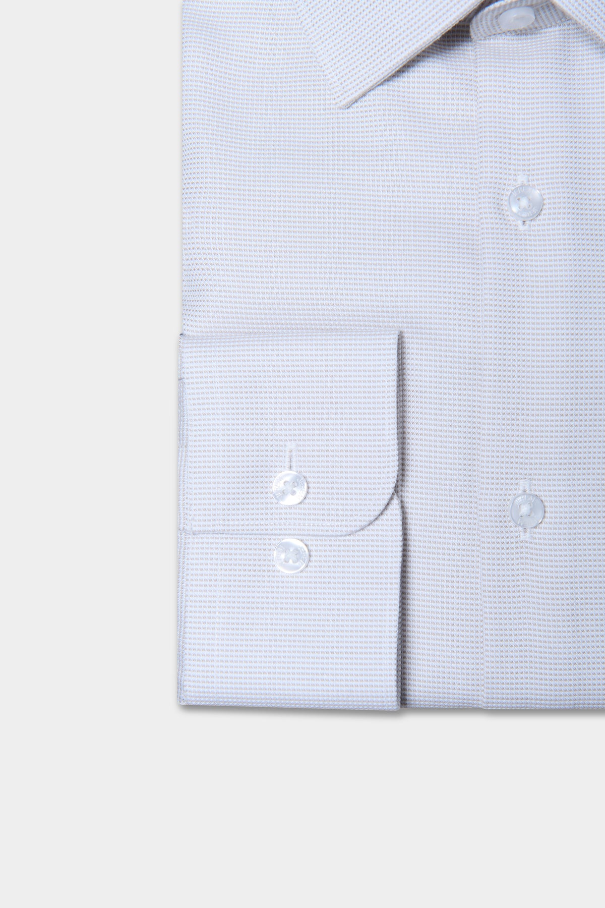 Straight-cut textured non-iron shirt, light blue — photo 3