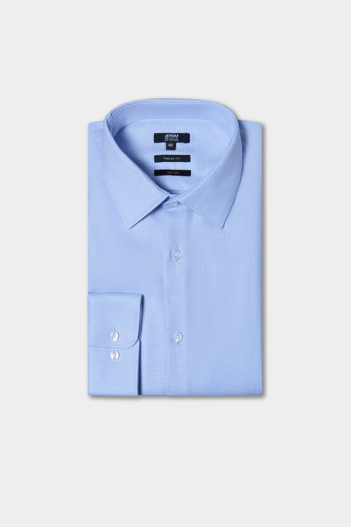 Chemise droite bleue sans repassage