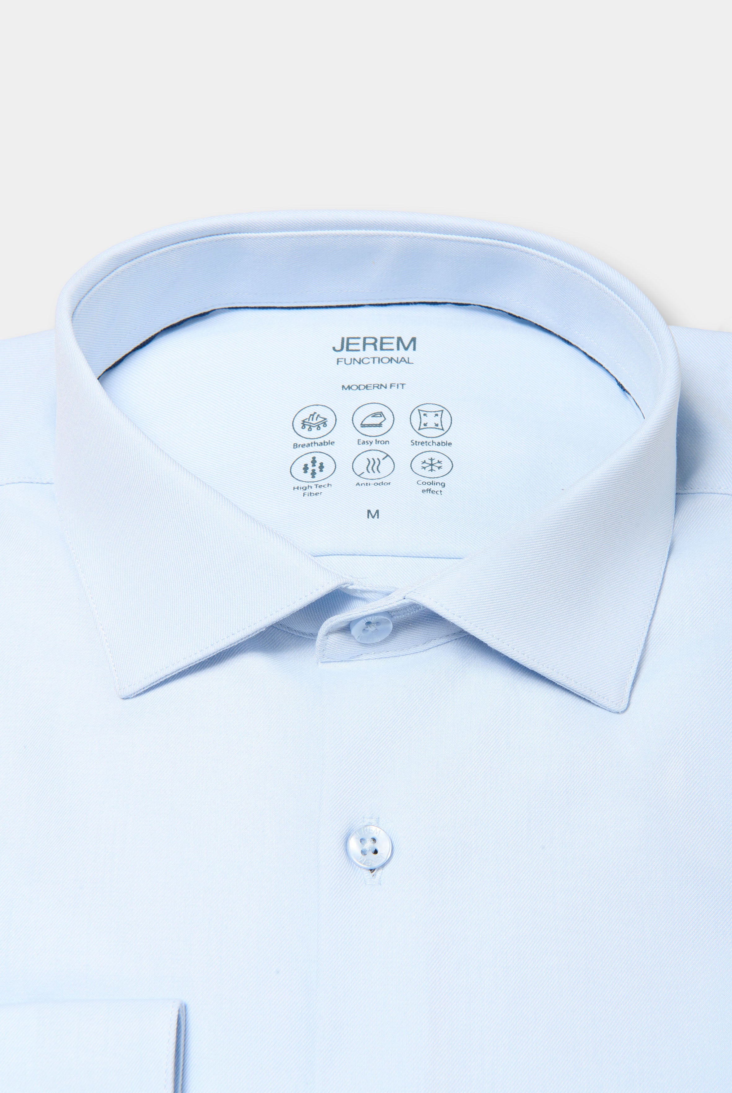 Chemise, tissu COOLMAX® confort et performance coupe droite Jerem, coupe droite, col semi-italien