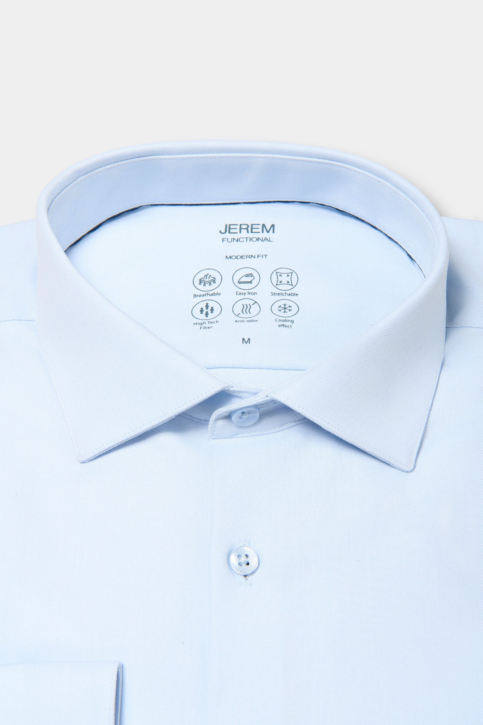 Chemise, tissu COOLMAX® confort et performance coupe droite Jerem, coupe droite, col semi-italien
