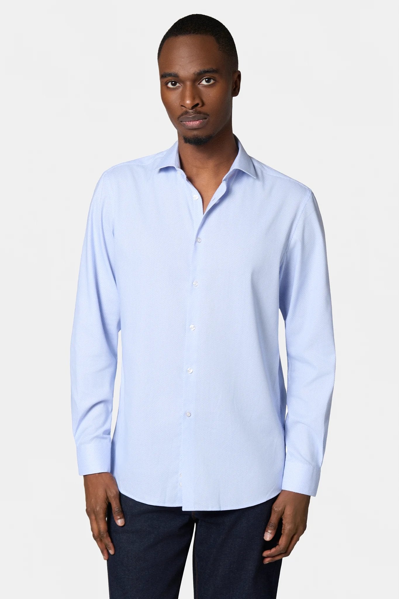 Tissu COOLMAX® — Chemise technique Jerem, coupe droite, col semi-italien