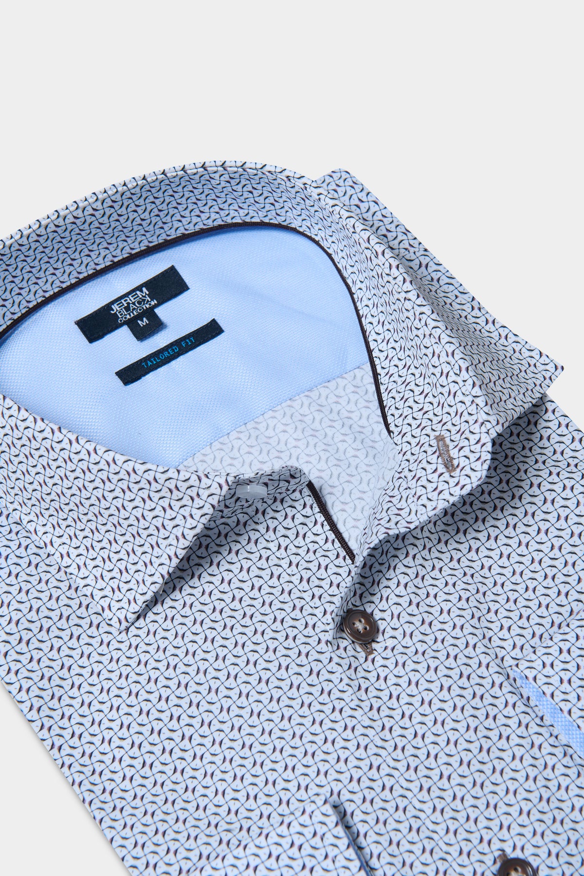 Chemise ajustée bleue en pur coton