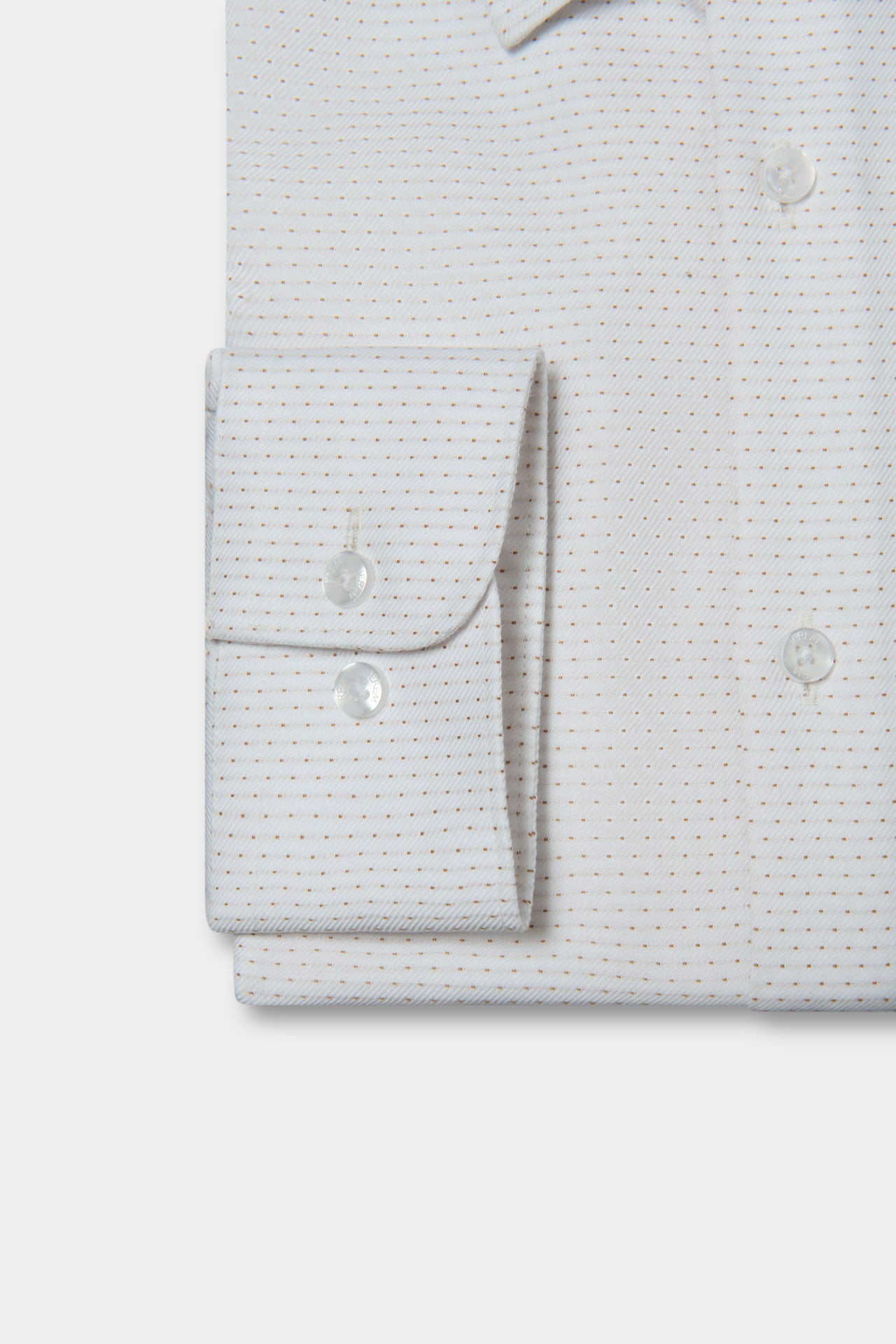Coton sans repassage — Chemise à pois texturée Jerem, sans repassage, col classique
