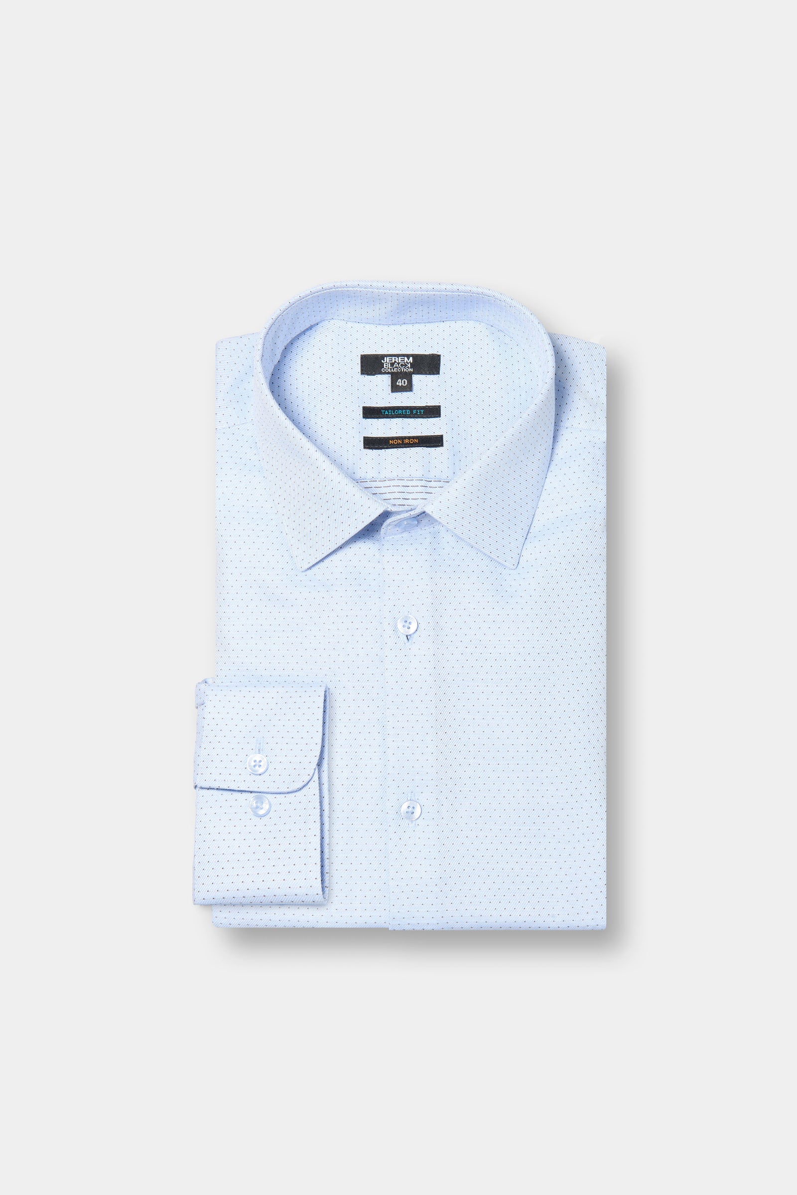 Chemise à pois texturée Jerem, col classique, coupe ajustée