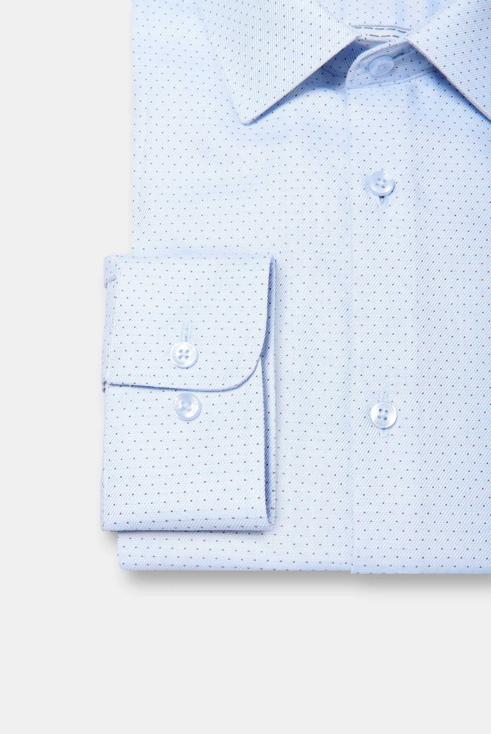 Chemise à pois texturée en coton sans repassage Jerem, coupe ajustée, sans repassage