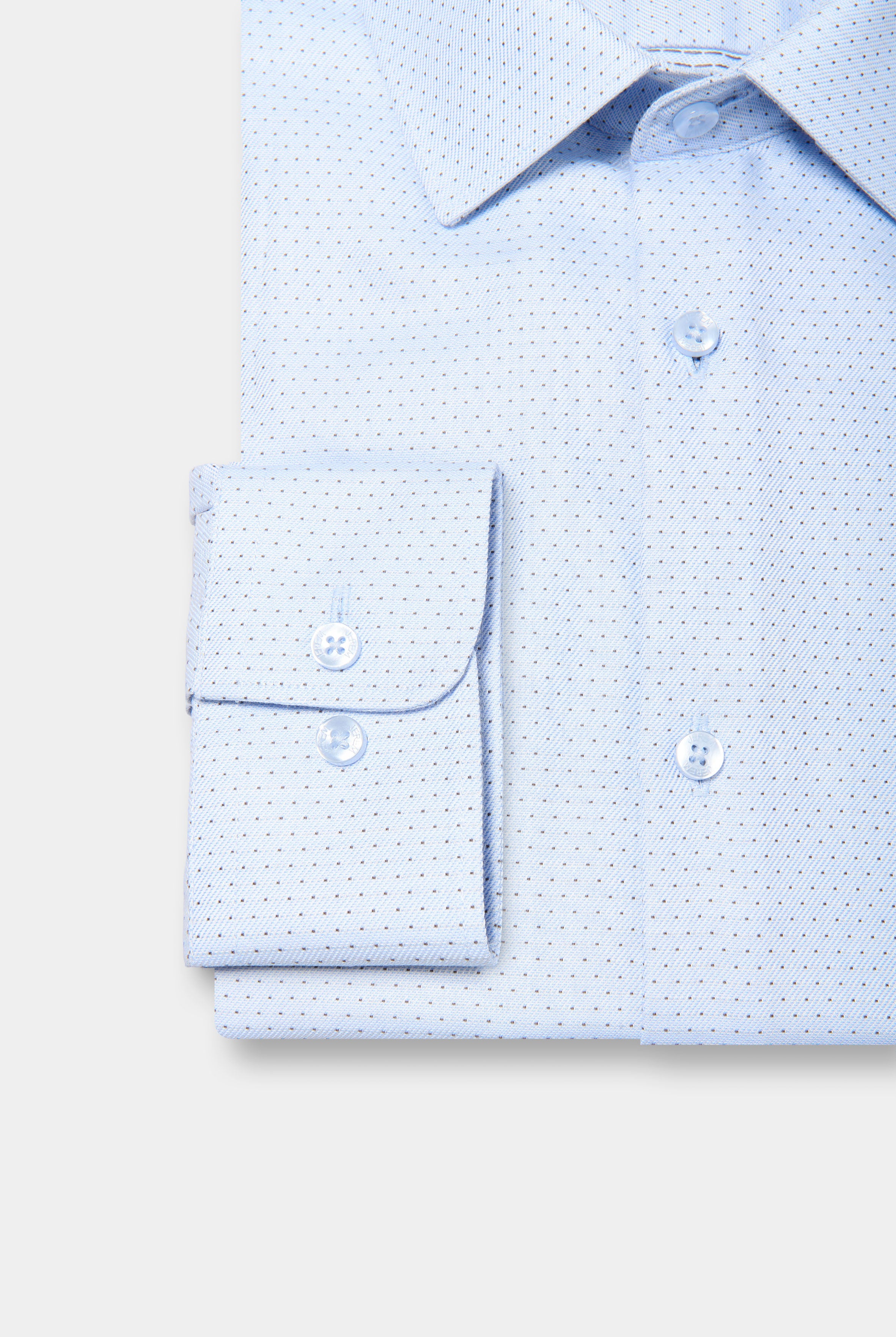 Chemise à pois texturée en coton sans repassage Jerem, coupe ajustée, sans repassage