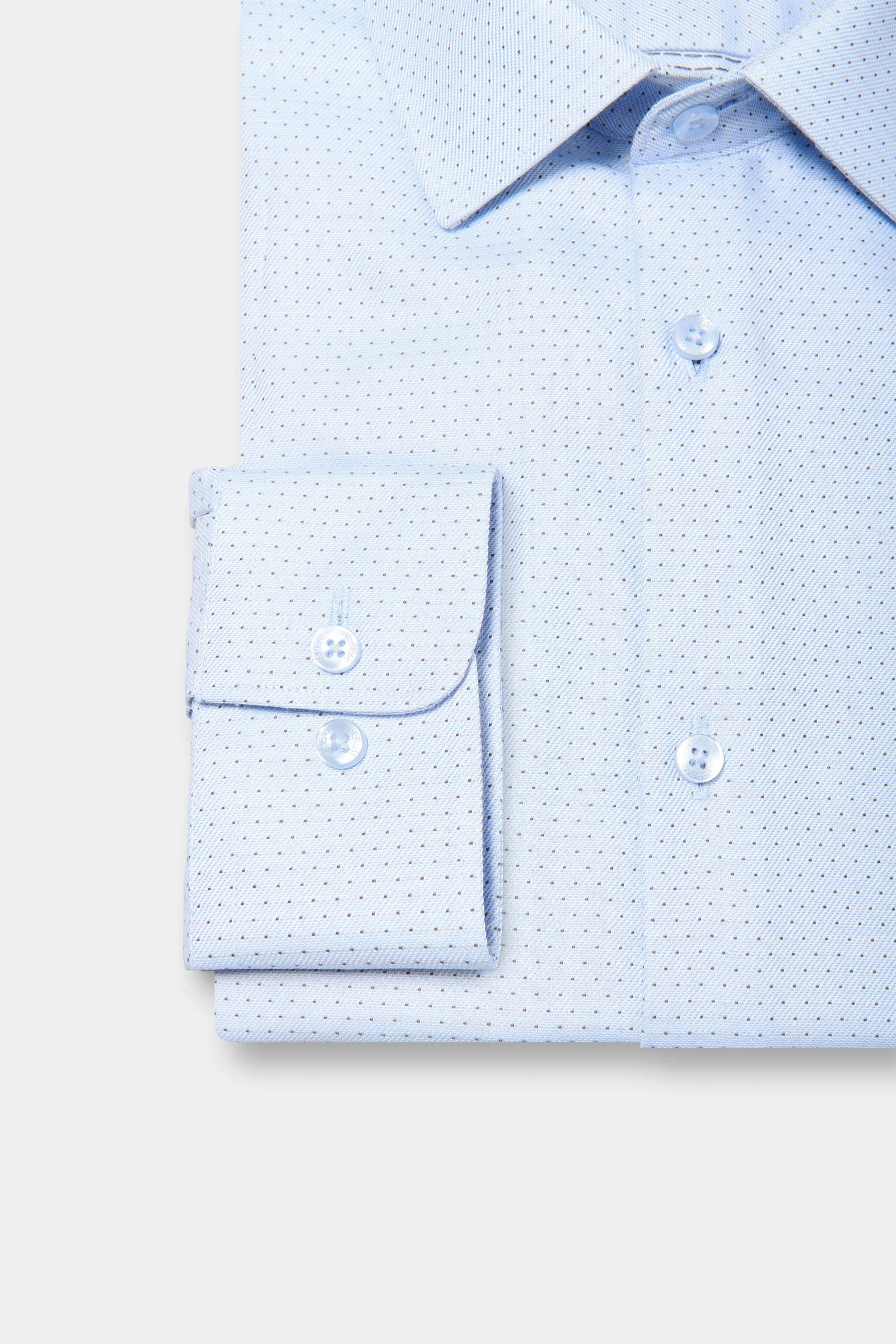Chemise à pois texturée en coton sans repassage Jerem, coupe ajustée, sans repassage