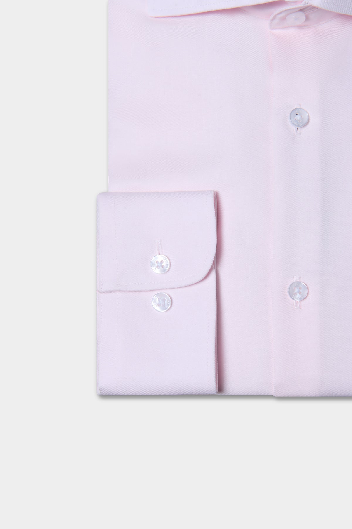 Chemise ajustée col italien en twill sans repassage