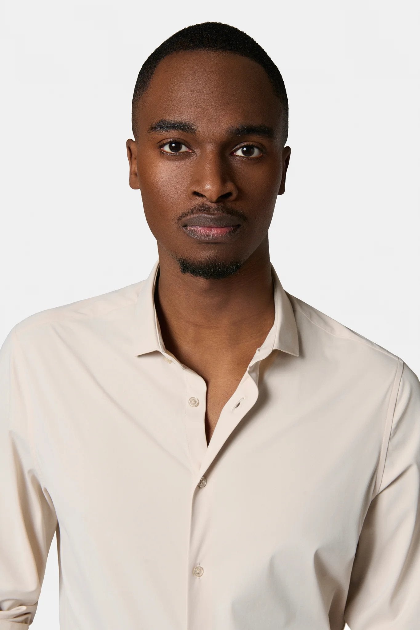 Chemise, matière stretch infroissable Slim fit ligne Activewear Jerem, col semi-italien