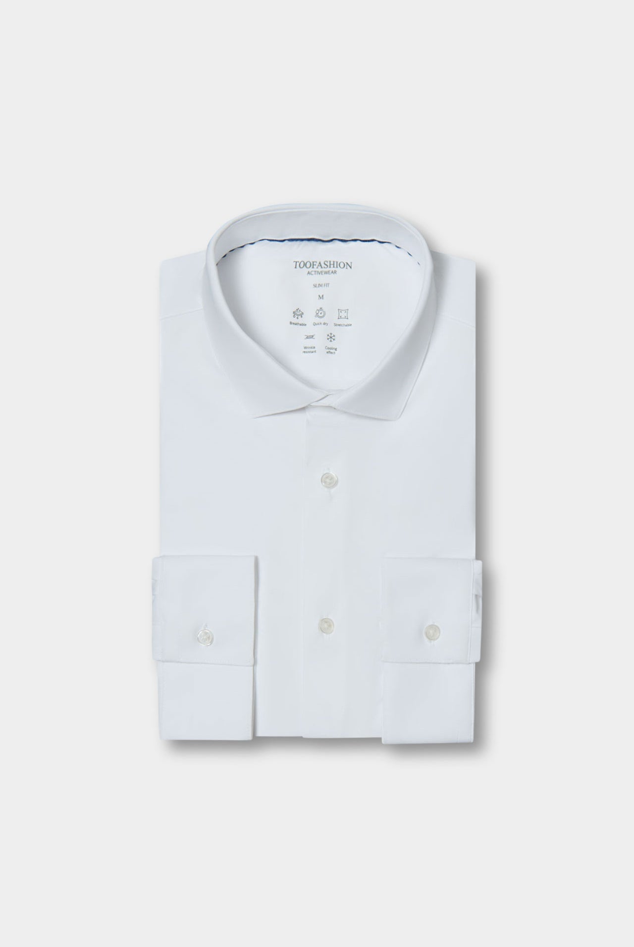 Chemise en matière stretch infroissable Slim fit ligne Activewear Jerem, col semi-italien vue 5