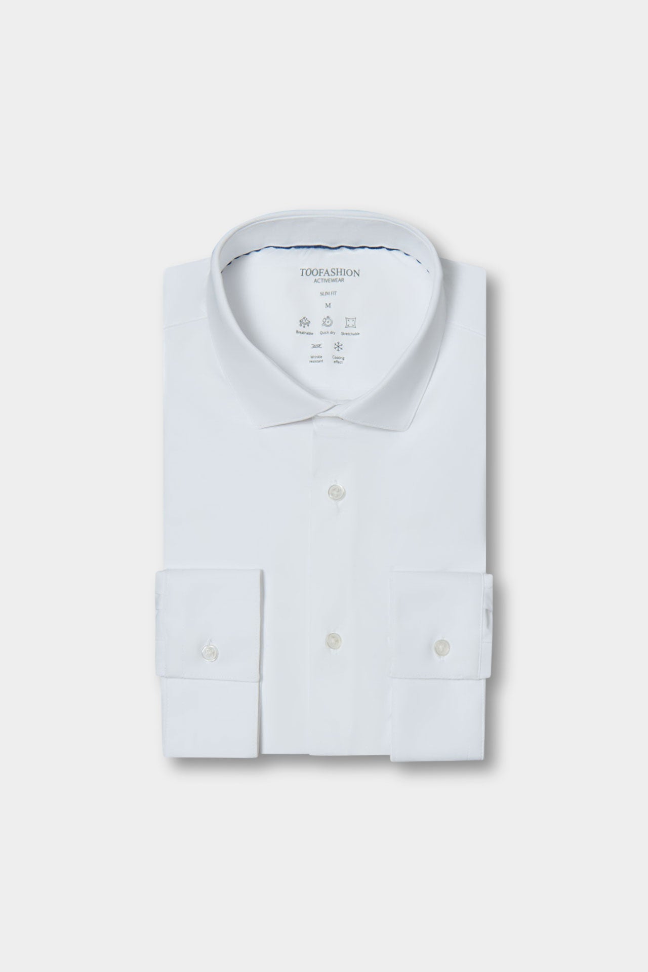 Chemise en matière stretch infroissable Slim fit ligne Activewear Jerem, col semi-italien vue 5