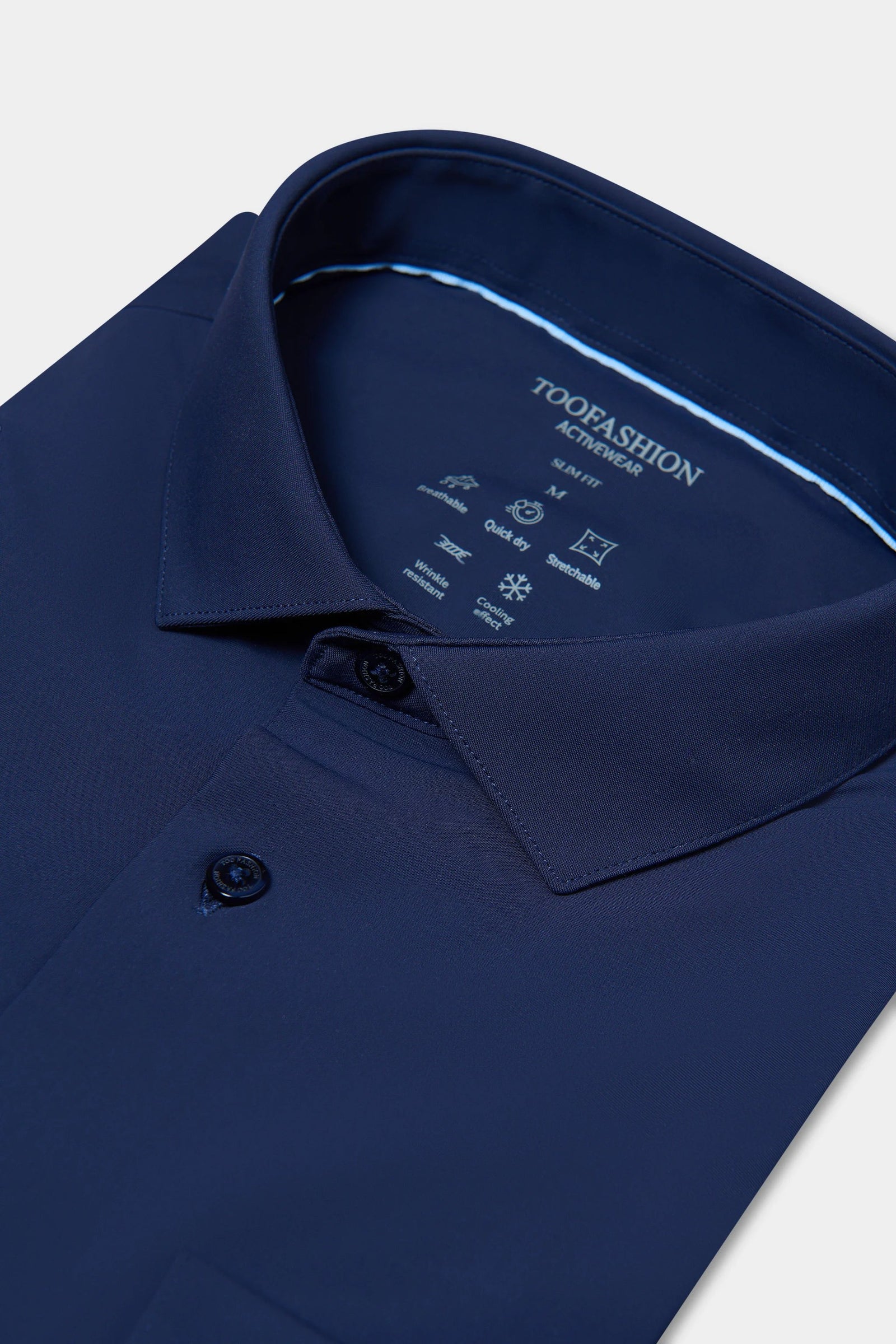 Matière stretch infroissable Slim fit ligne Activewear — Chemise Jerem, col semi-italien vue 15