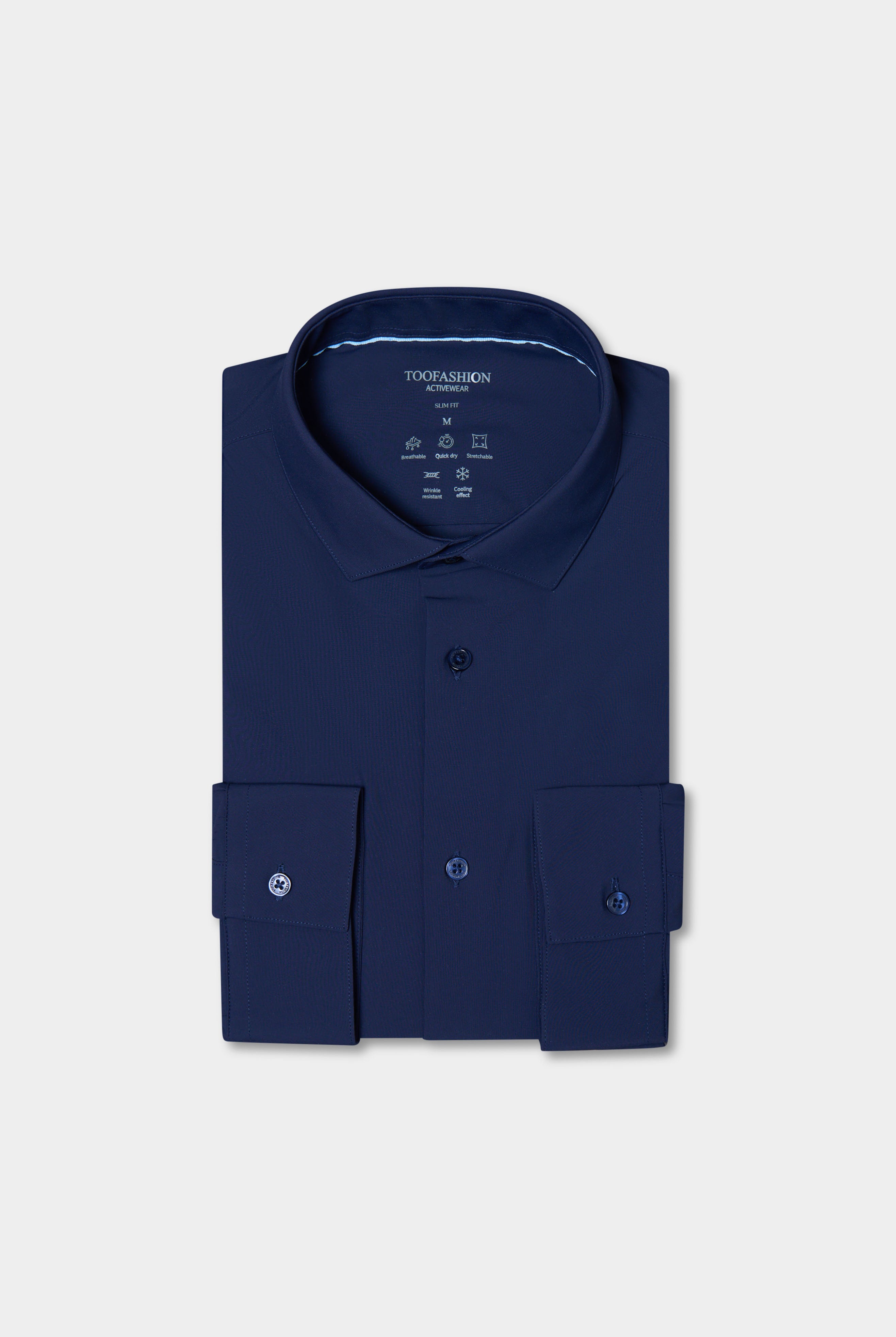 Chemise, matière stretch infroissable Slim fit ligne Activewear Jerem, col semi-italien vue 14