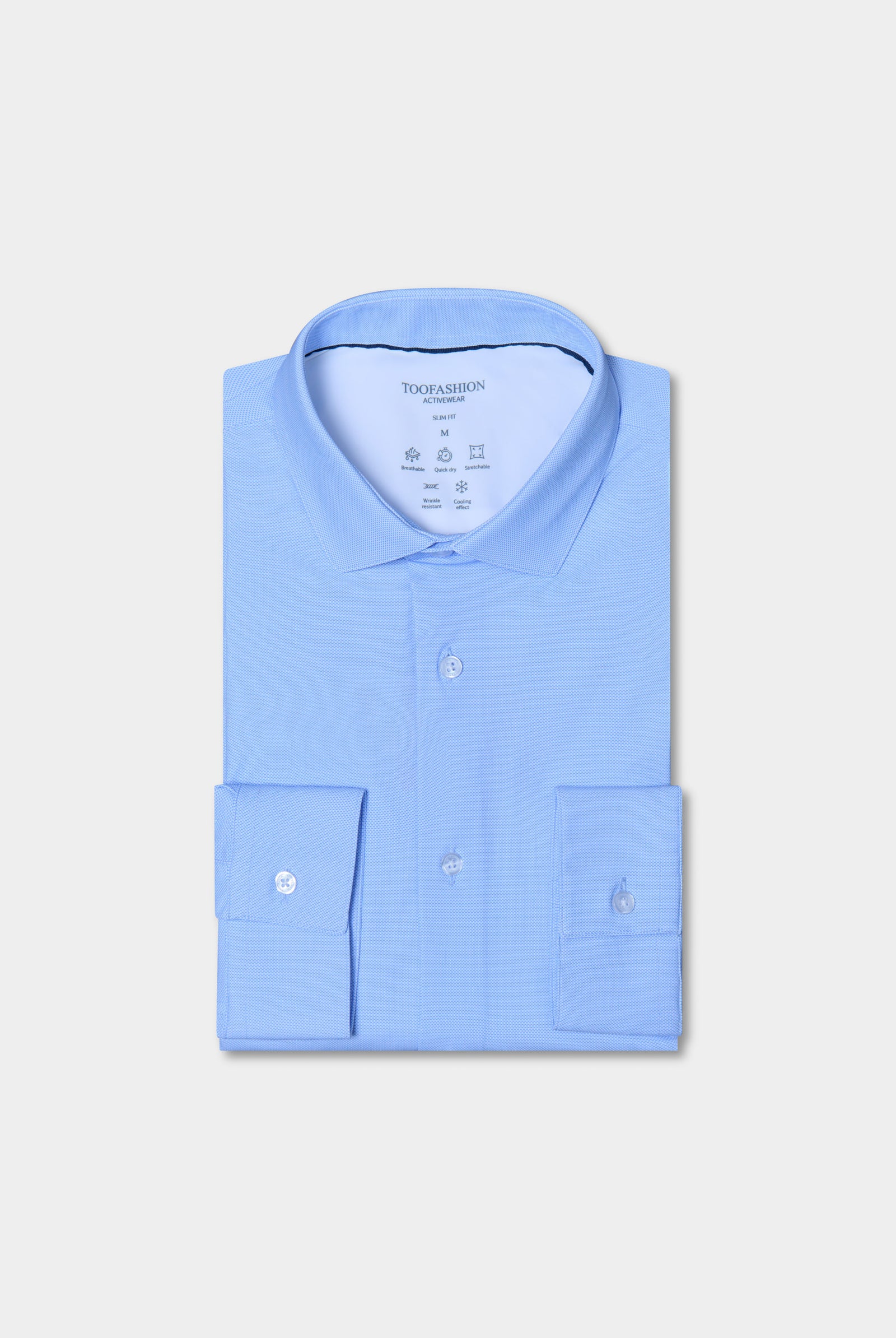 Chemise à pois en matière stretch infroissable Slim fit Jerem, col semi-italien