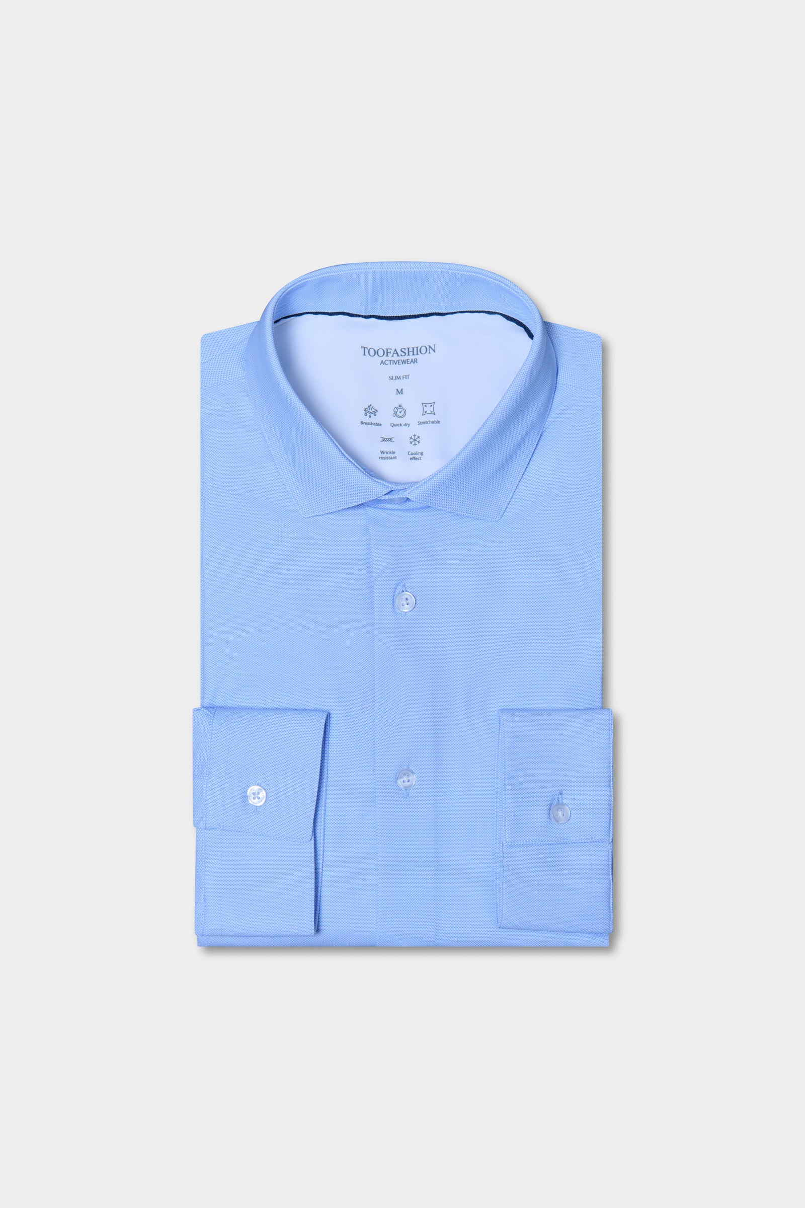 Chemise à pois en matière stretch infroissable Slim fit Jerem, col semi-italien