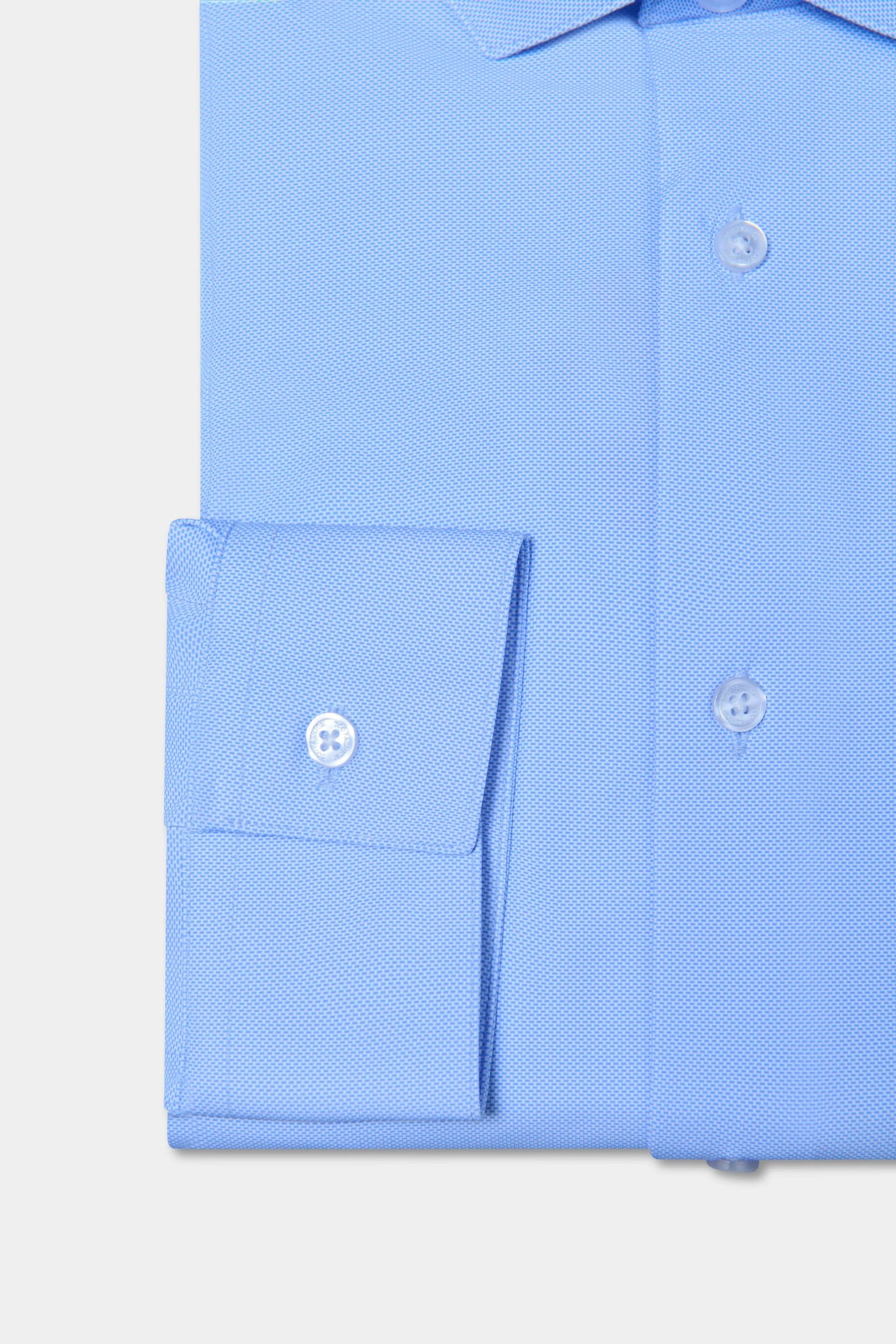 Matière stretch infroissable Slim fit — Chemise à pois Jerem, col semi-italien