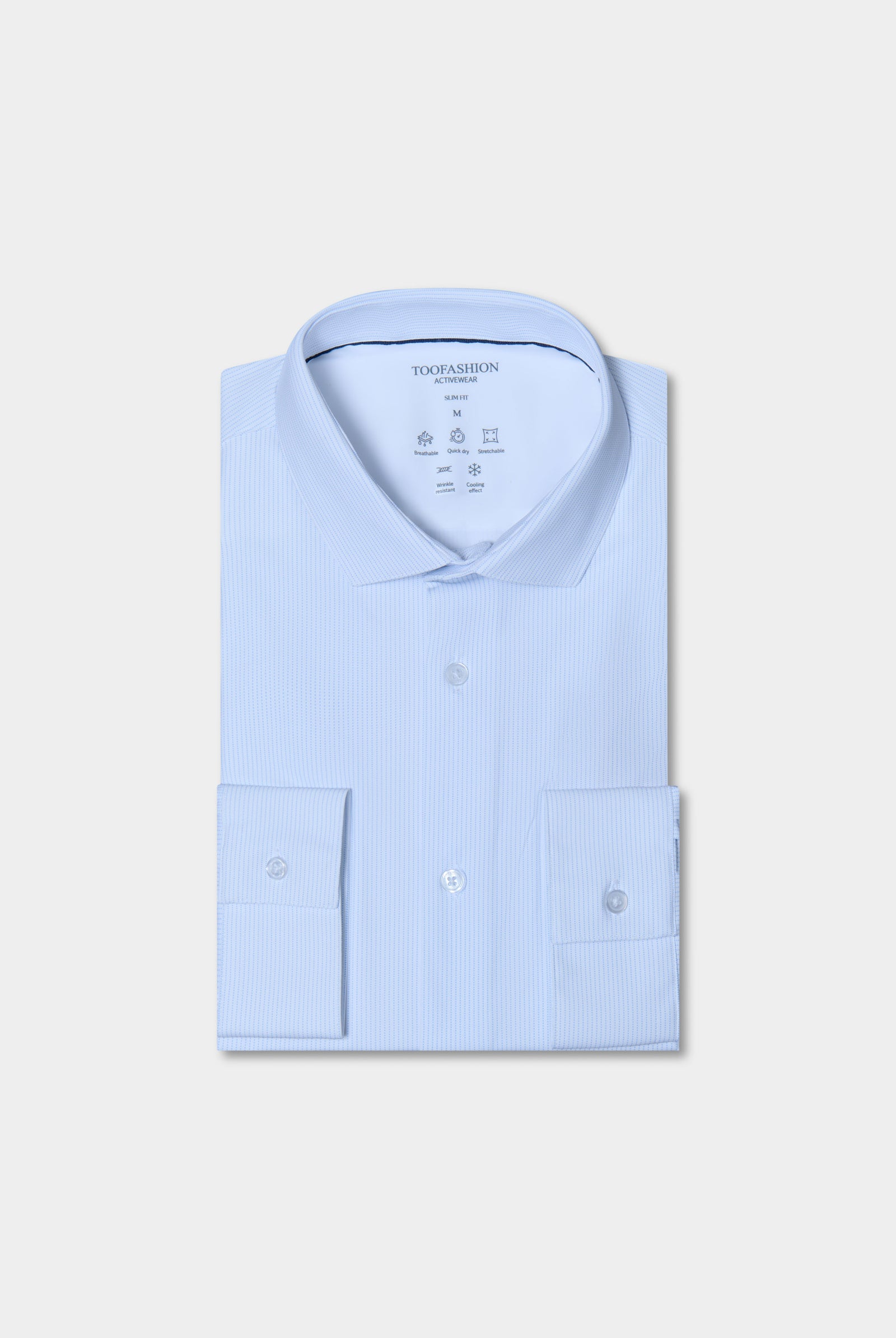 Chemise à rayures pointillées en stretch infroissable slim fit ligne activewear Jerem, col semi-italien