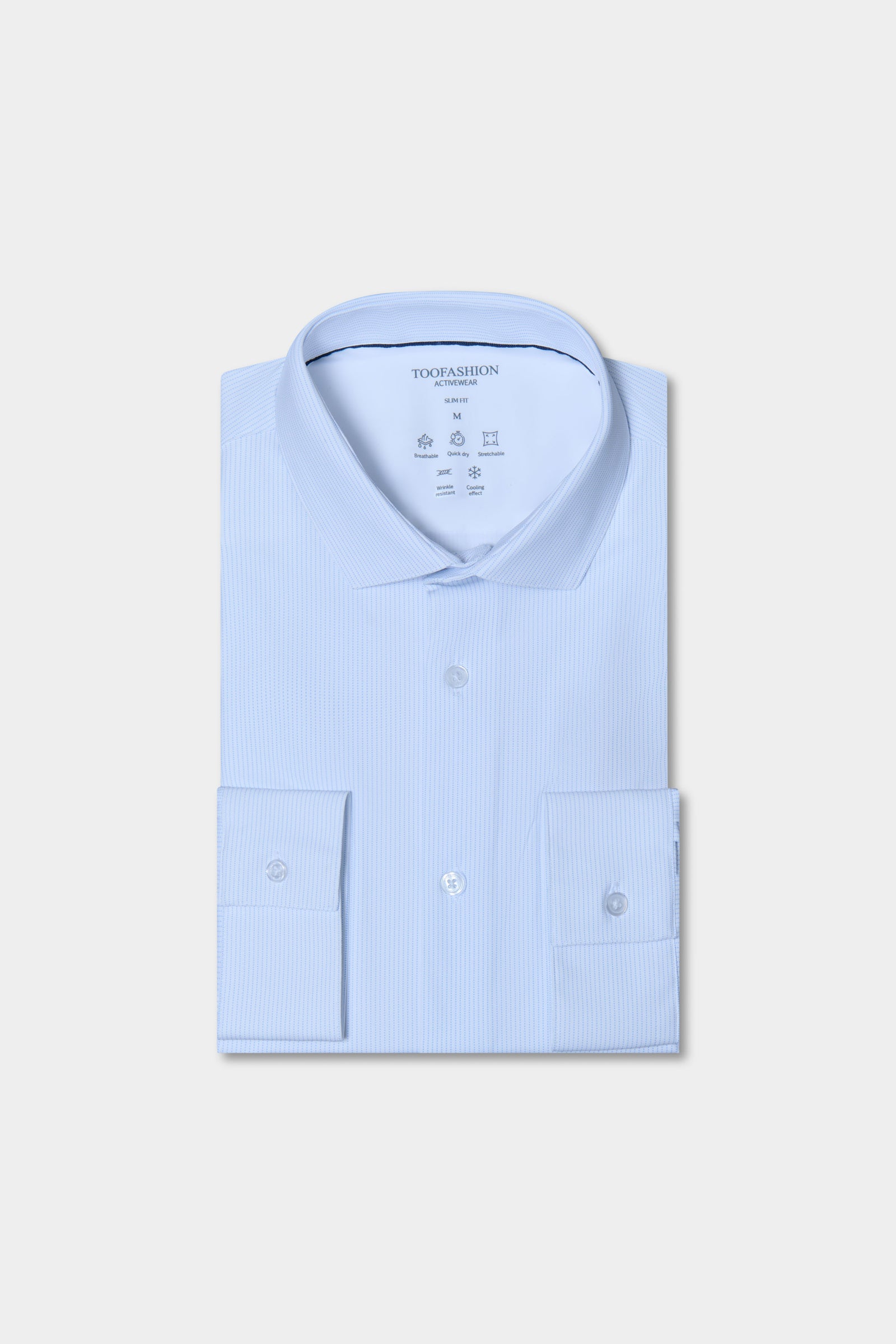 Chemise à rayures pointillées en stretch infroissable slim fit ligne activewear Jerem, col semi-italien
