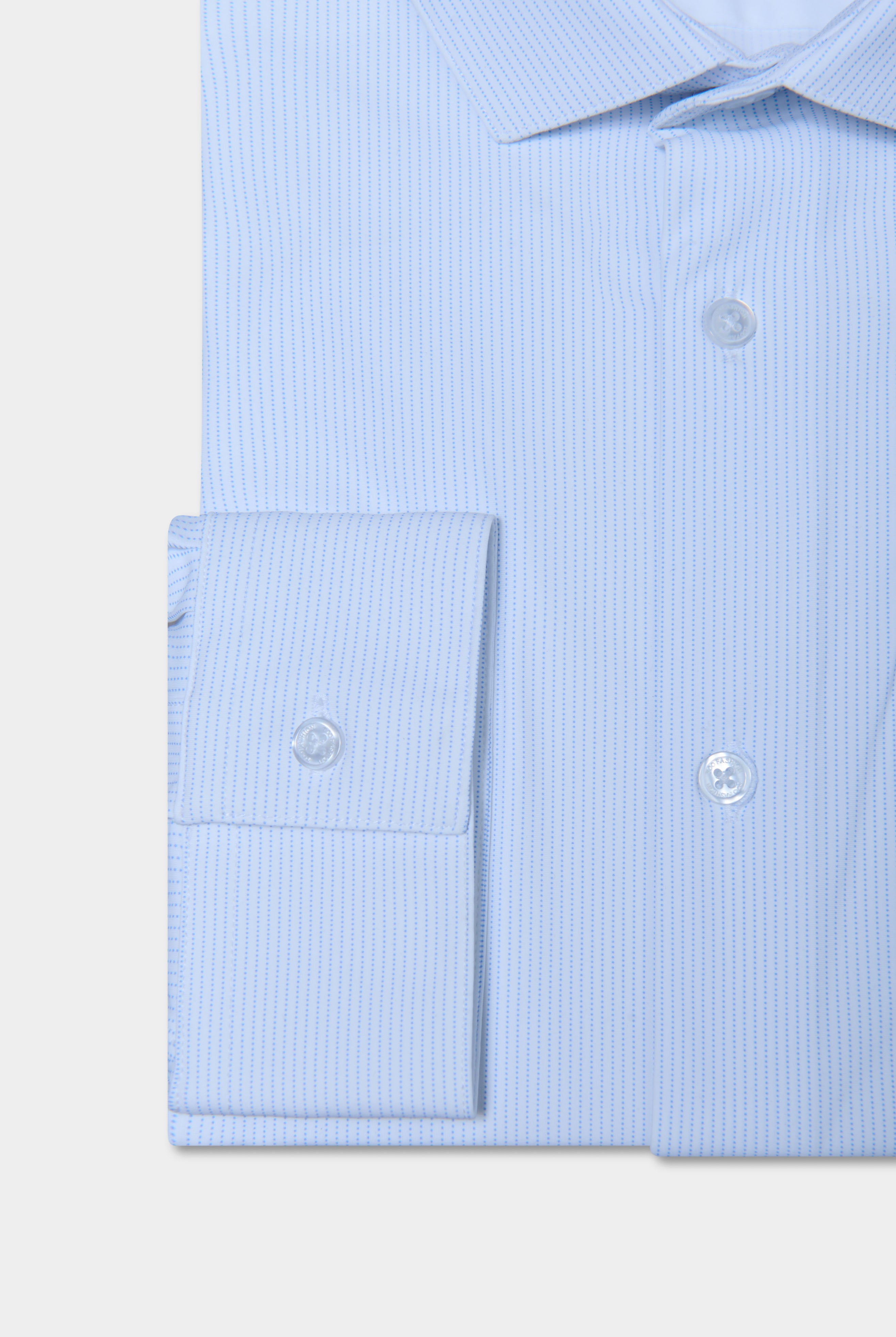 Stretch infroissable slim fit ligne activewear — Chemise à rayures pointillées Jerem, col semi-italien