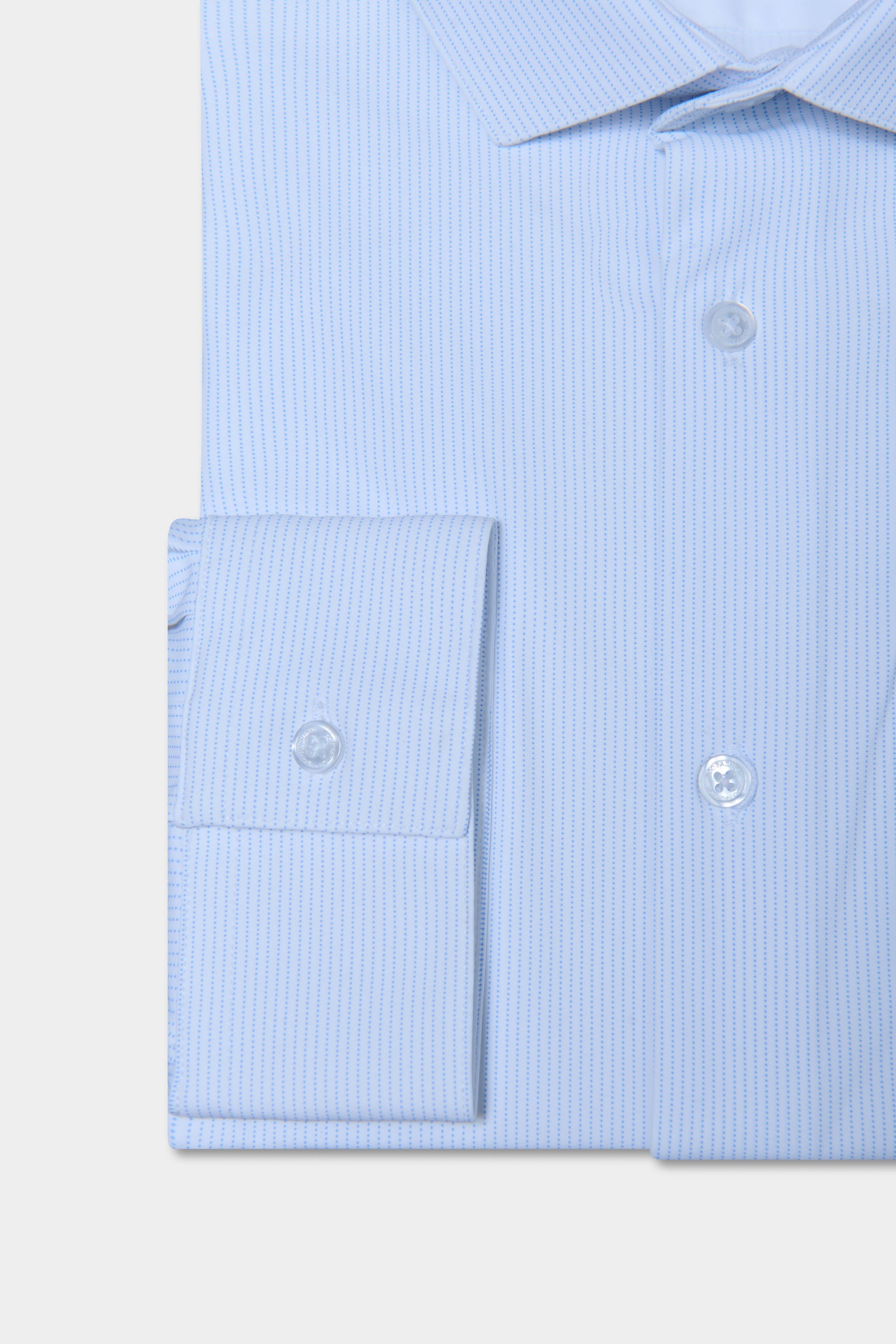 Stretch infroissable slim fit ligne activewear — Chemise à rayures pointillées Jerem, col semi-italien