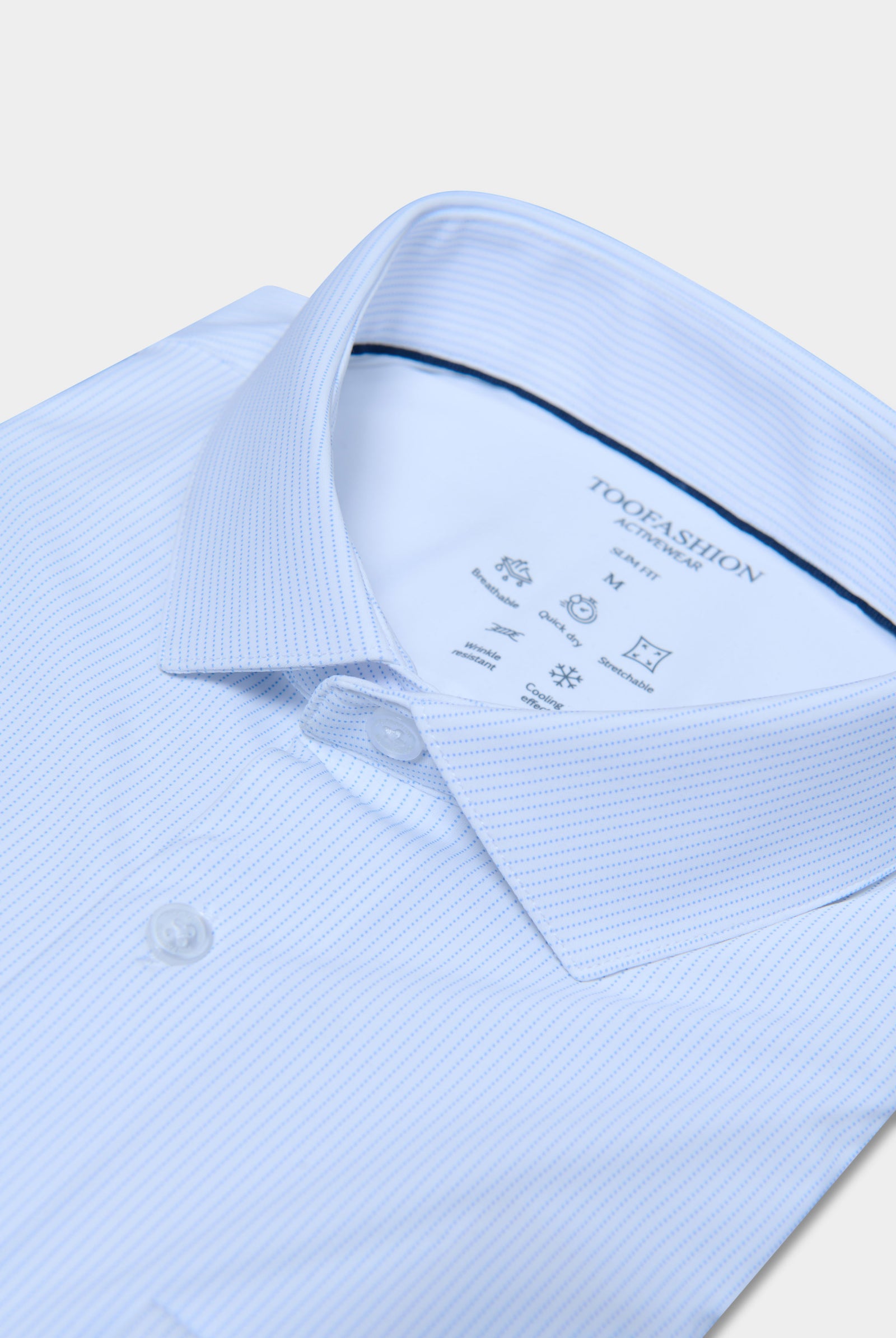 Chemise à rayures pointillées, stretch infroissable slim fit ligne activewear Jerem, col semi-italien