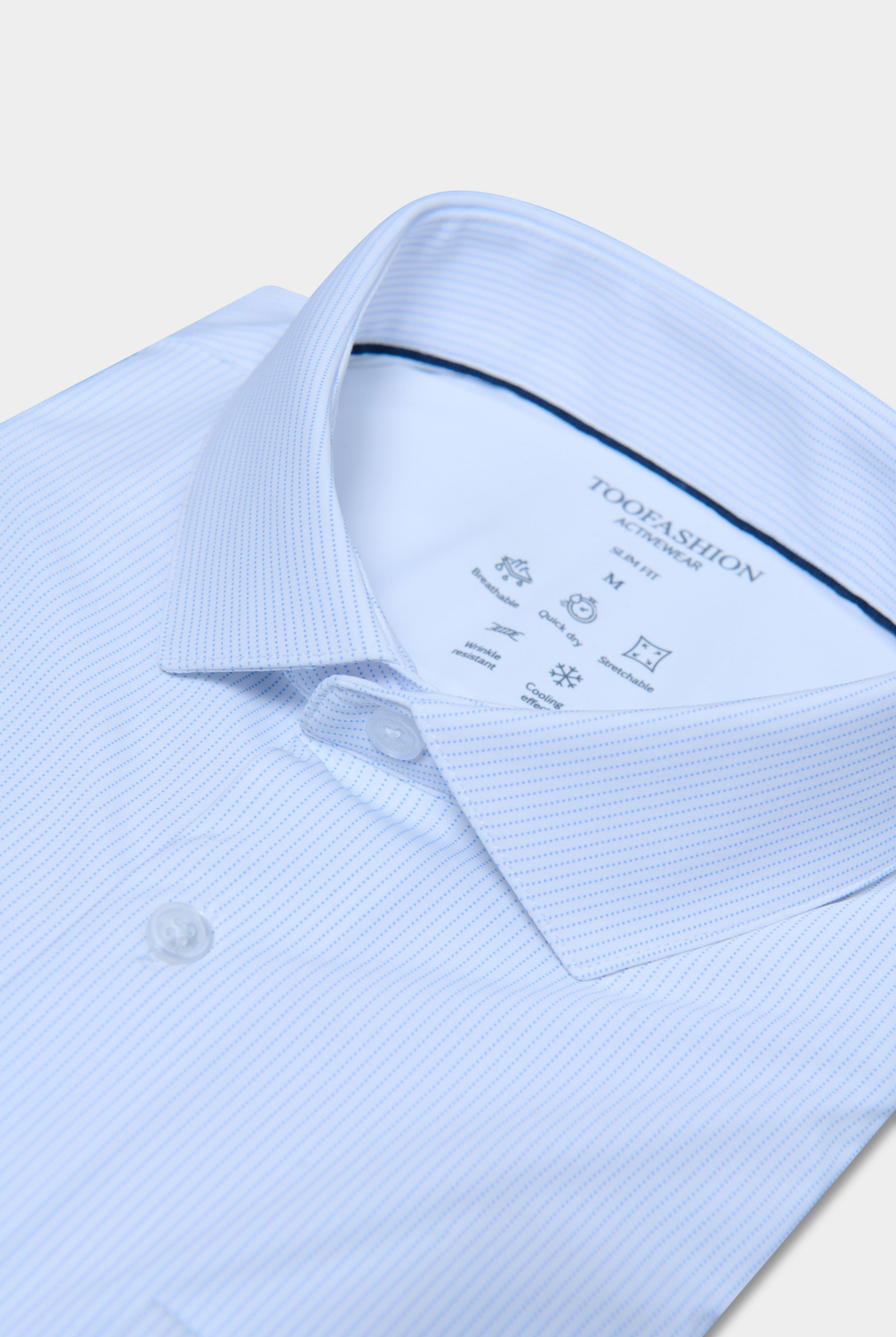Chemise à rayures pointillées, stretch infroissable slim fit ligne activewear Jerem, col semi-italien