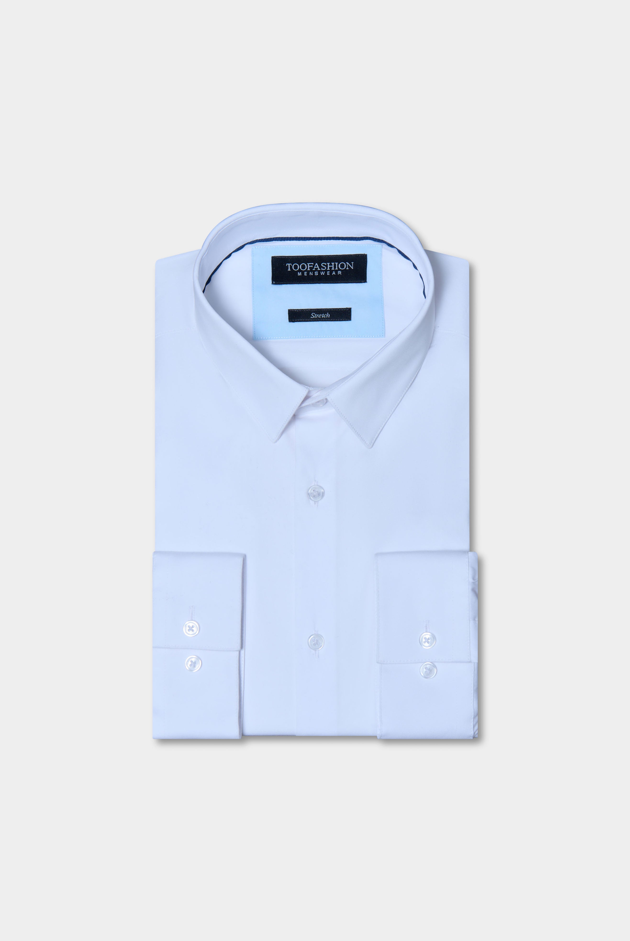 Chemise en popeline de coton stretch slim fit Jerem, col classique