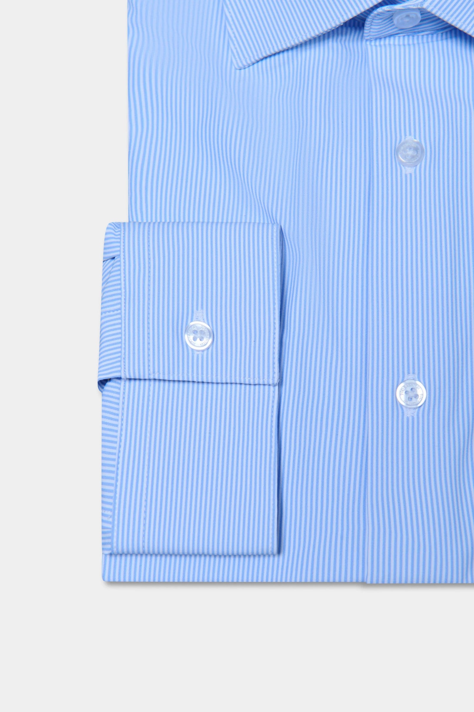Matière stretch infroissable — Chemise à rayures Jerem, col semi-italien