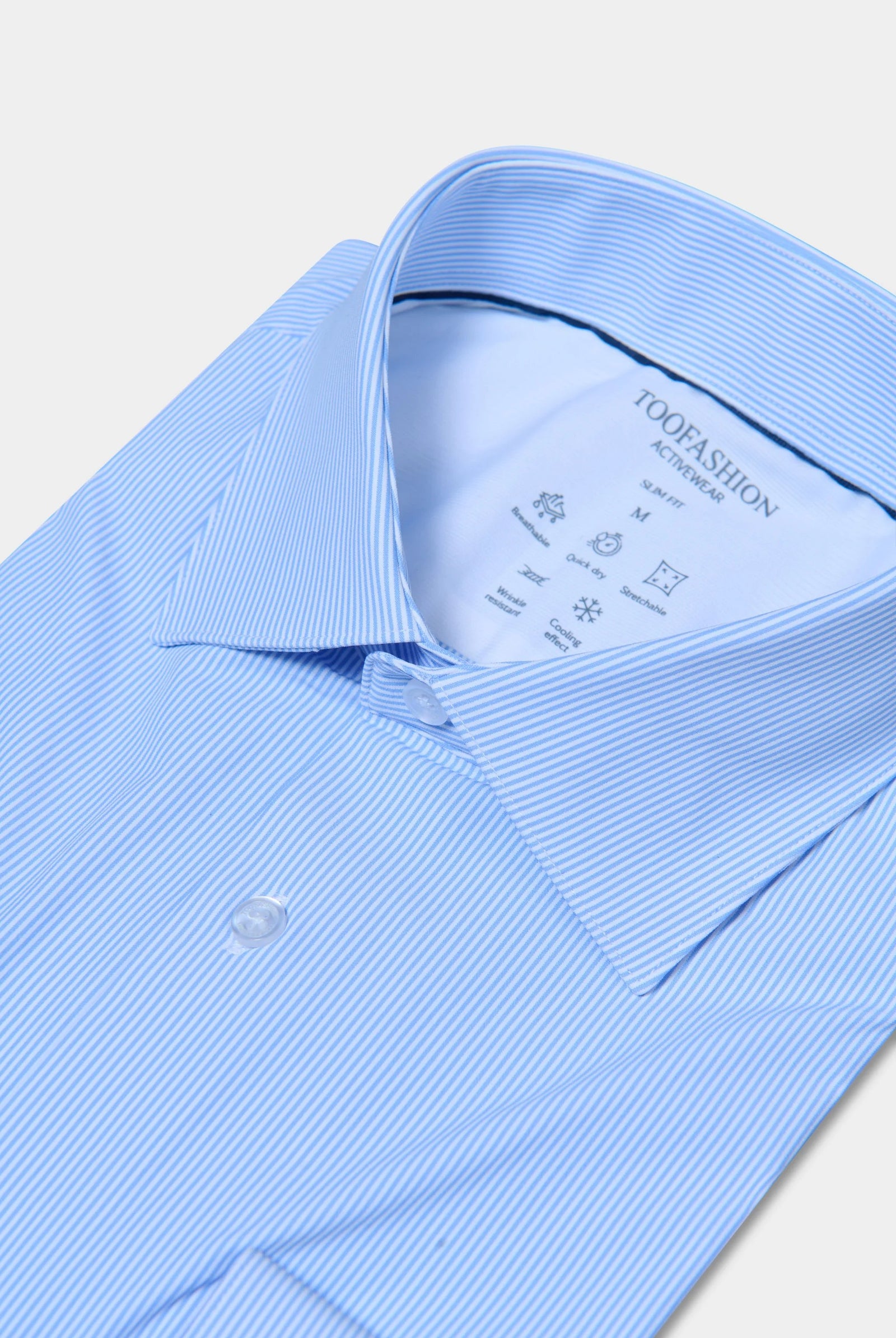 Chemise à rayures, matière stretch infroissable Jerem, col semi-italien