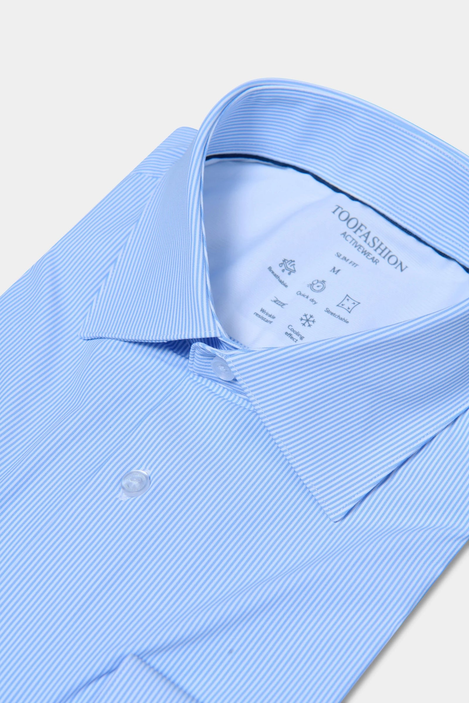 Chemise à rayures, matière stretch infroissable Jerem, col semi-italien