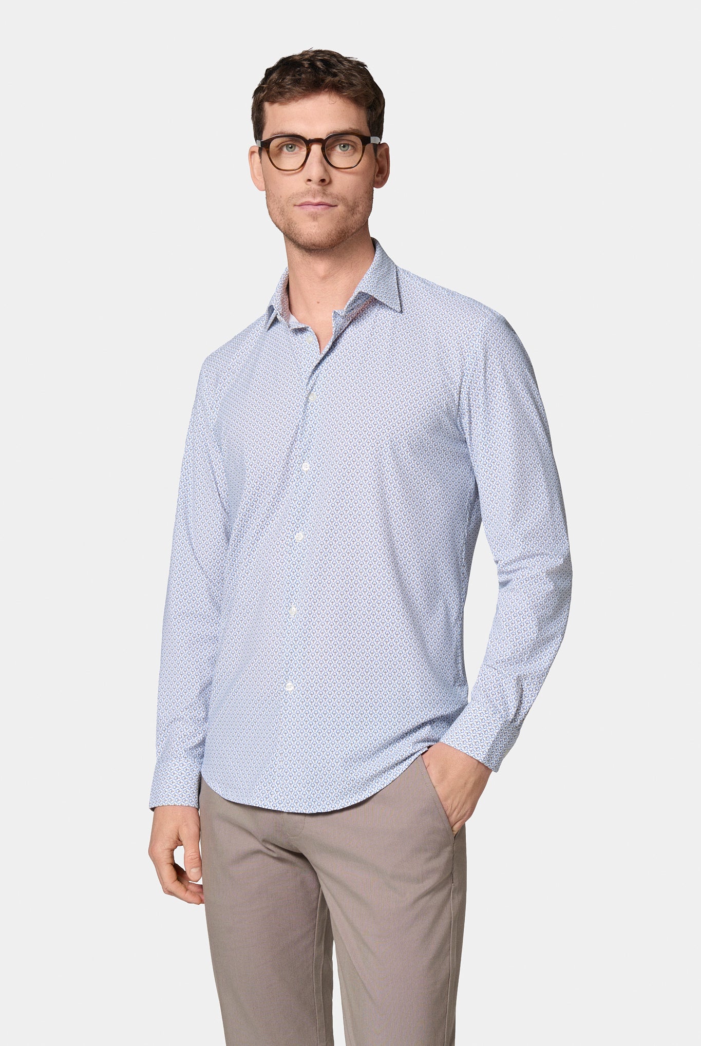 Chemise active stretch et infroissable Jerem, col semi-italien vue 2