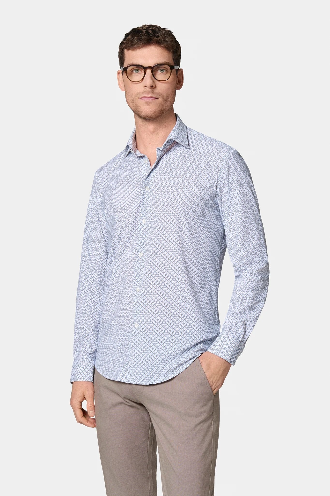Chemise active stretch et infroissable Jerem, col semi-italien vue 2