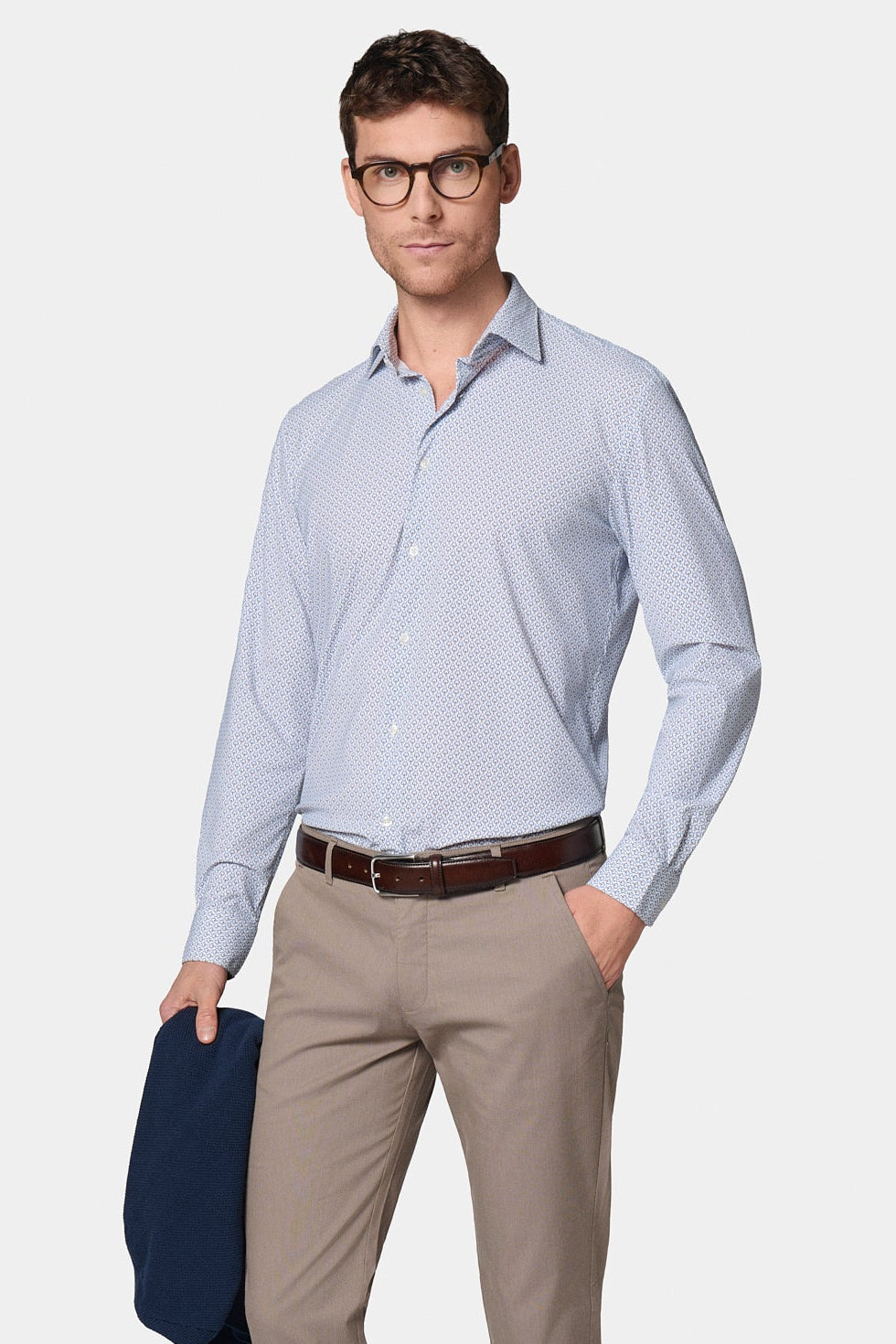 Chemise active stretch et infroissable Jerem, col semi-italien