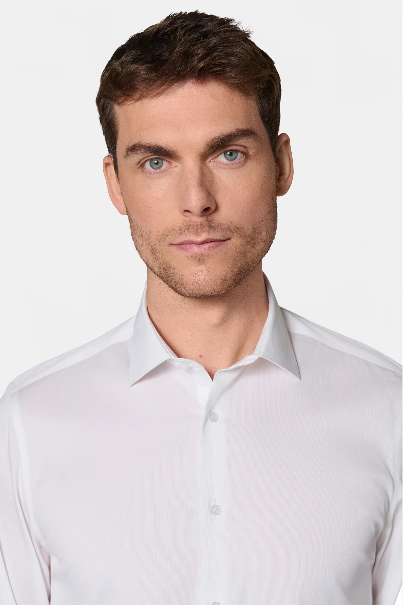Chemise stretch infroissable col semi-italien Jerem, col semi-italien vue 2