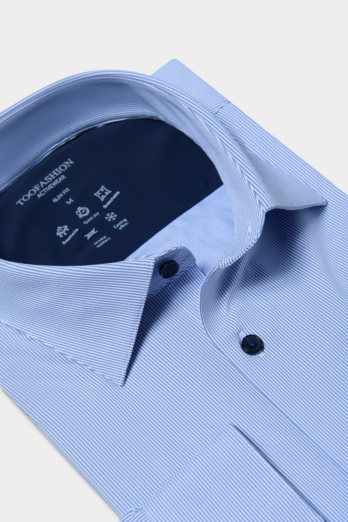 Chemise slim à rayures bleues ligne Activewear