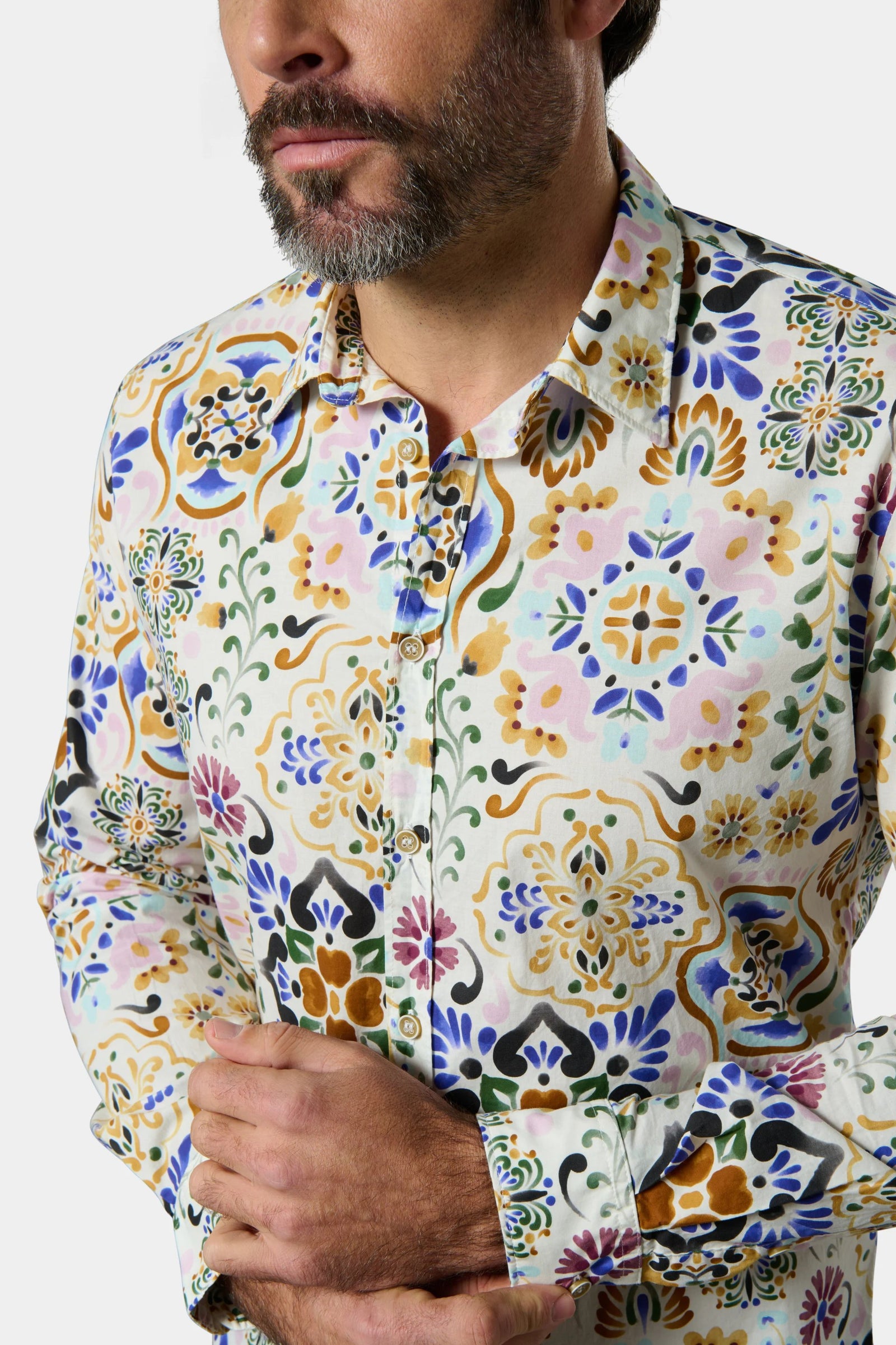 Chemise, pur coton motif fantaisie coupe confortable col classique Jerem, coupe confortable, col classique
