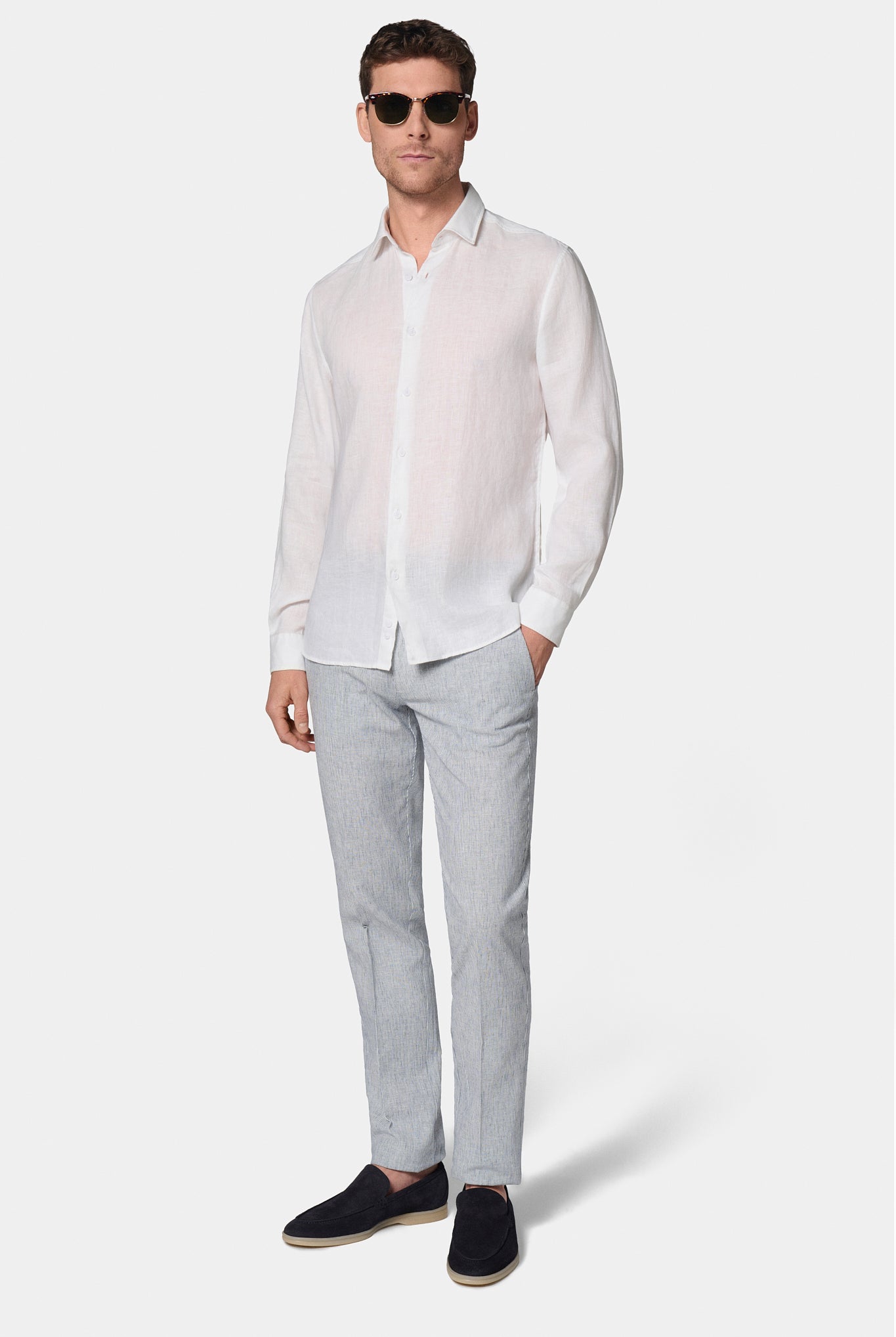 Pur lin coupe confortable — Chemise Jerem, col classique, coupe confortable
