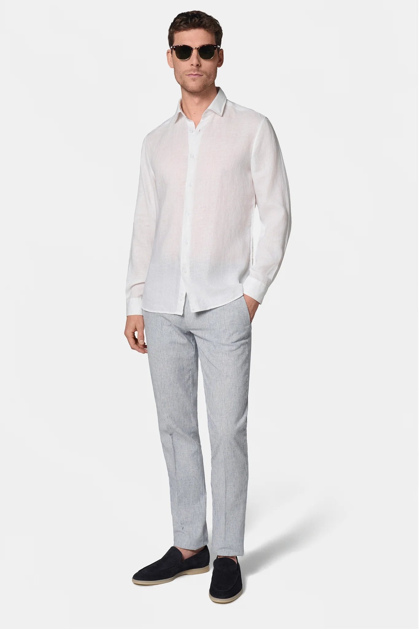 Pur lin coupe confortable — Chemise Jerem, col classique, coupe confortable