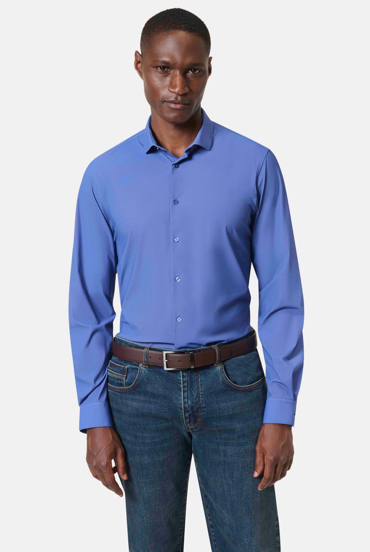 Chemise à pois en matière stretch infroissable Slim fit — Jerem Paris